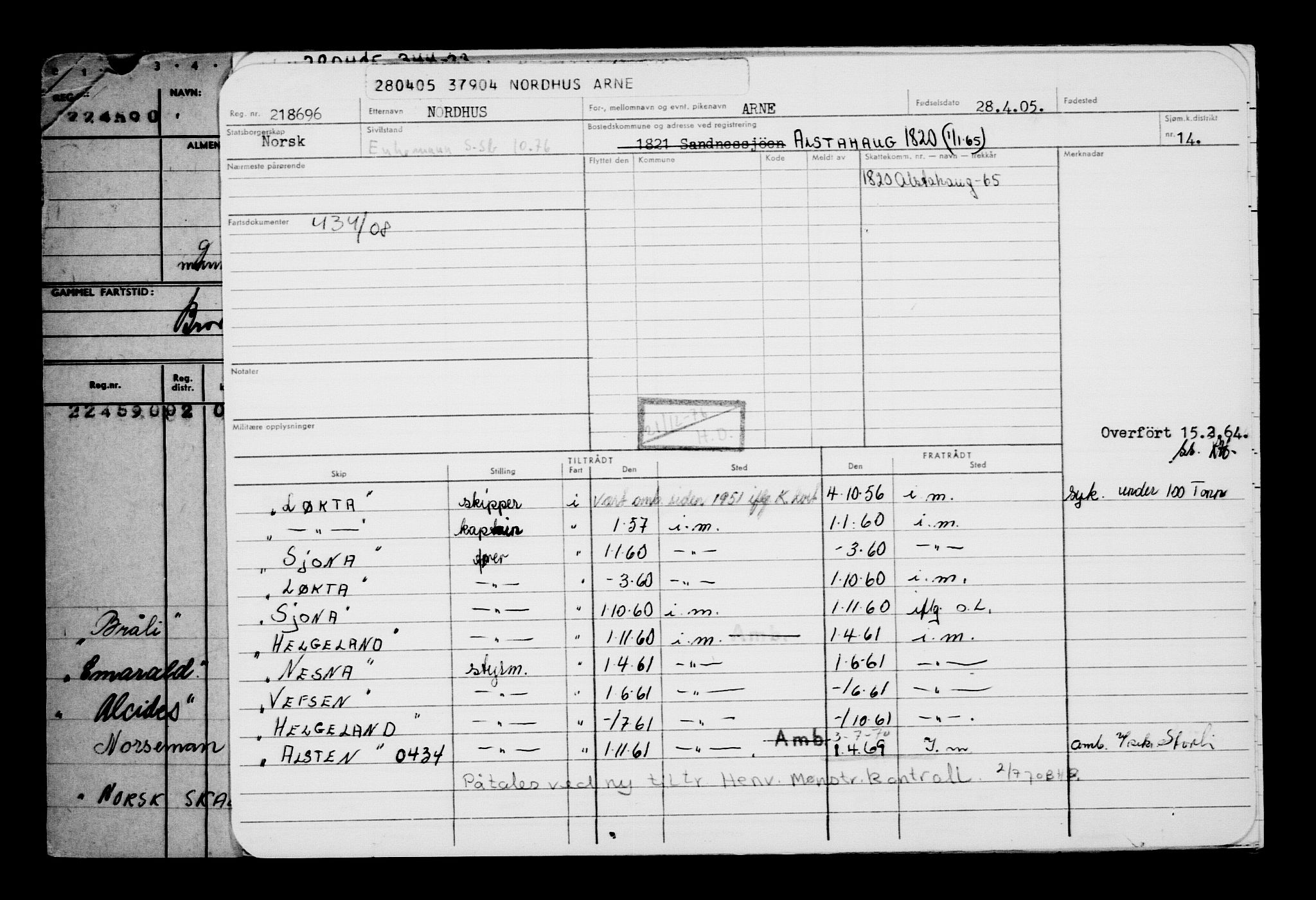 Direktoratet for sjømenn, AV/RA-S-3545/G/Gb/L0058: Hovedkort, 1905, p. 697