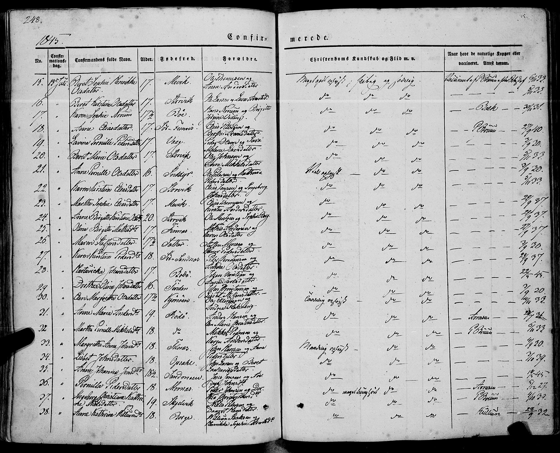 Ministerialprotokoller, klokkerbøker og fødselsregistre - Nordland, AV/SAT-A-1459/805/L0097: Parish register (official) no. 805A04, 1837-1861, p. 248