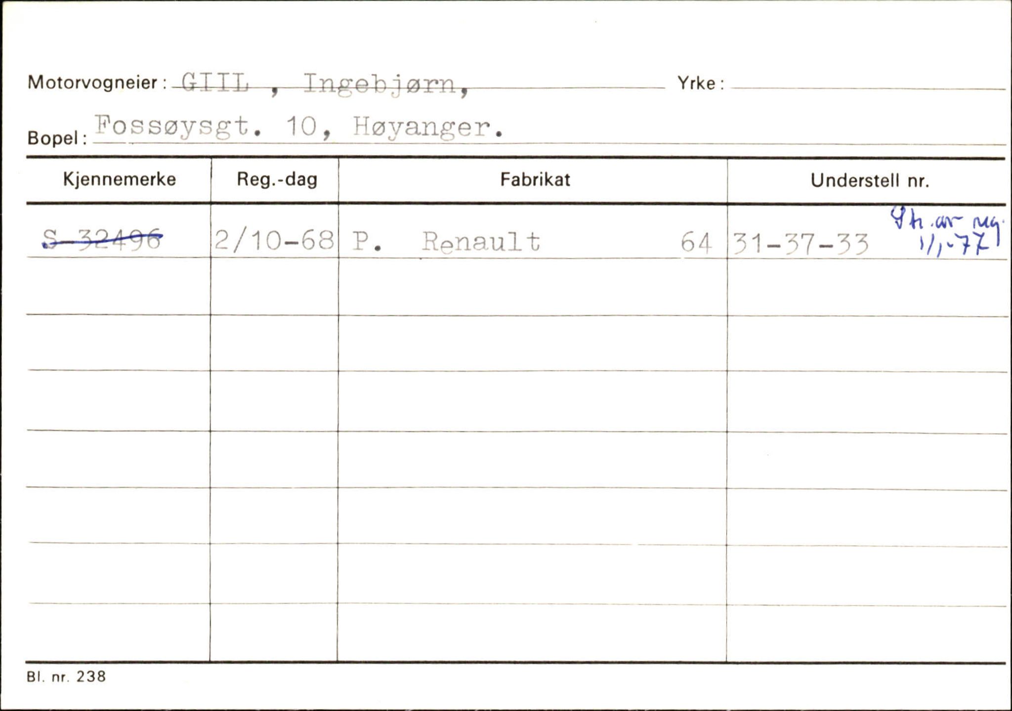 Statens vegvesen, Sogn og Fjordane vegkontor, AV/SAB-A-5301/4/F/L0130: Eigarregister Eid T-Å. Høyanger A-O, 1945-1975, p. 1153