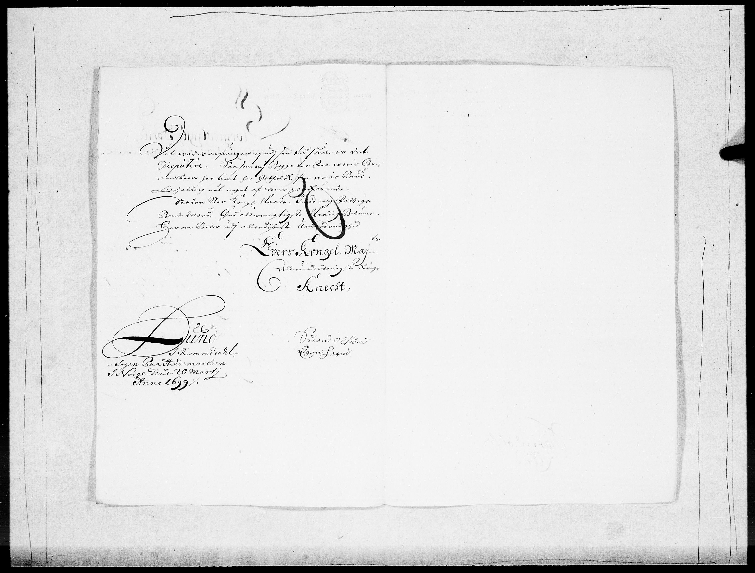 Danske Kanselli 1572-1799, AV/RA-EA-3023/F/Fc/Fcc/Fcca/L0048: Norske innlegg 1572-1799, 1697-1699, p. 416