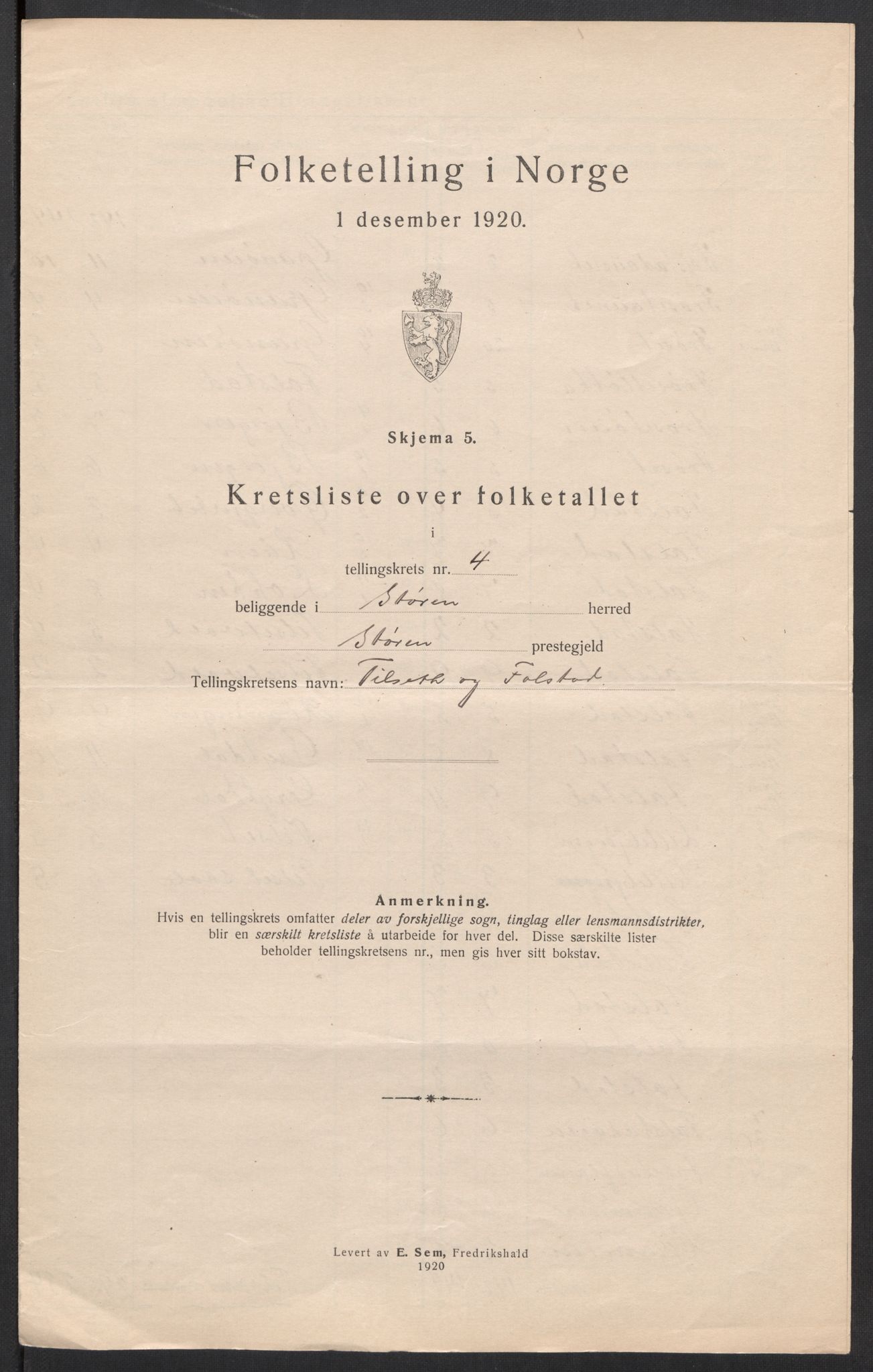 SAT, 1920 census for Støren, 1920, p. 17