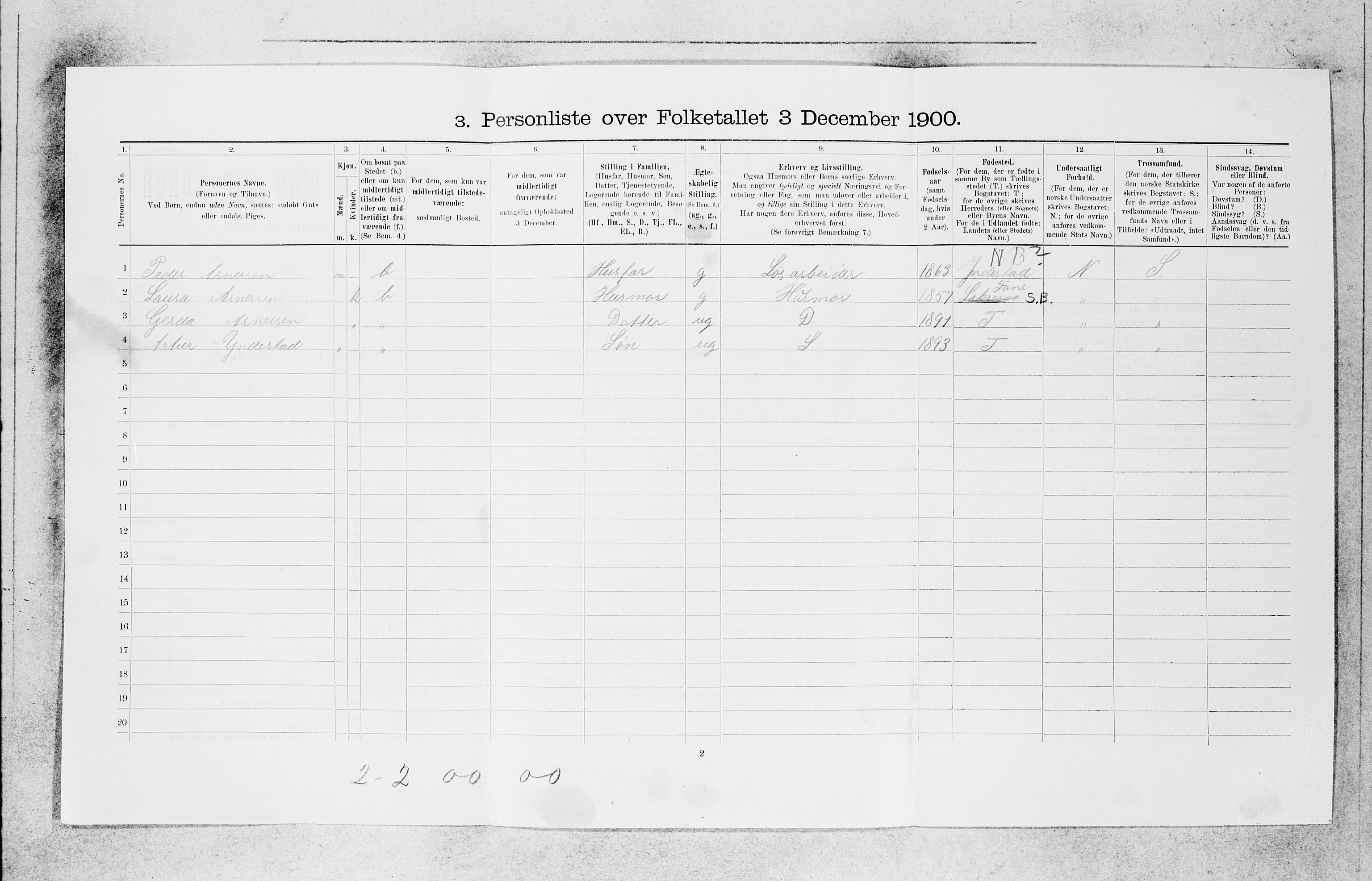 SAB, 1900 census for Bergen, 1900, p. 16773