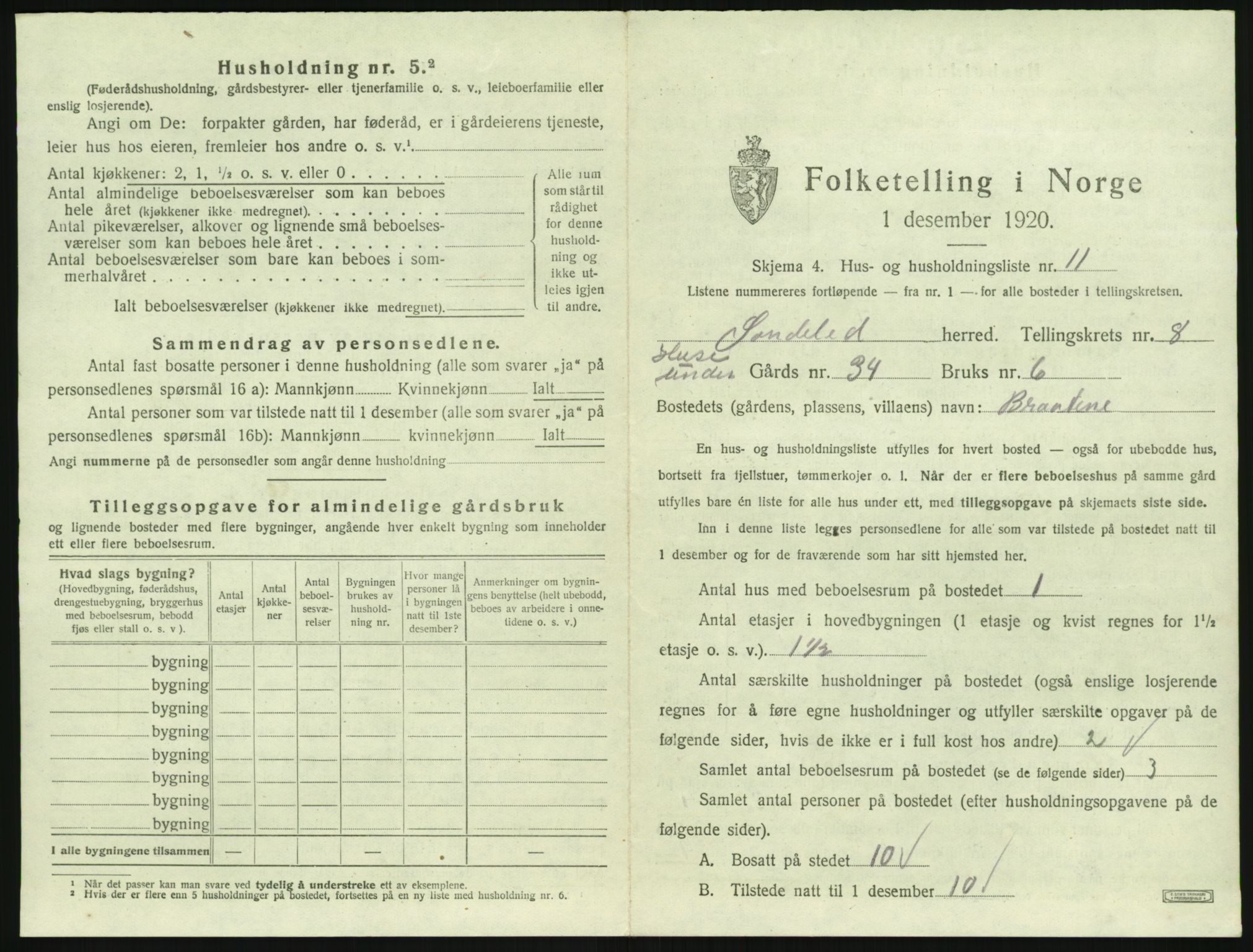 SAK, 1920 census for Søndeled, 1920, p. 723