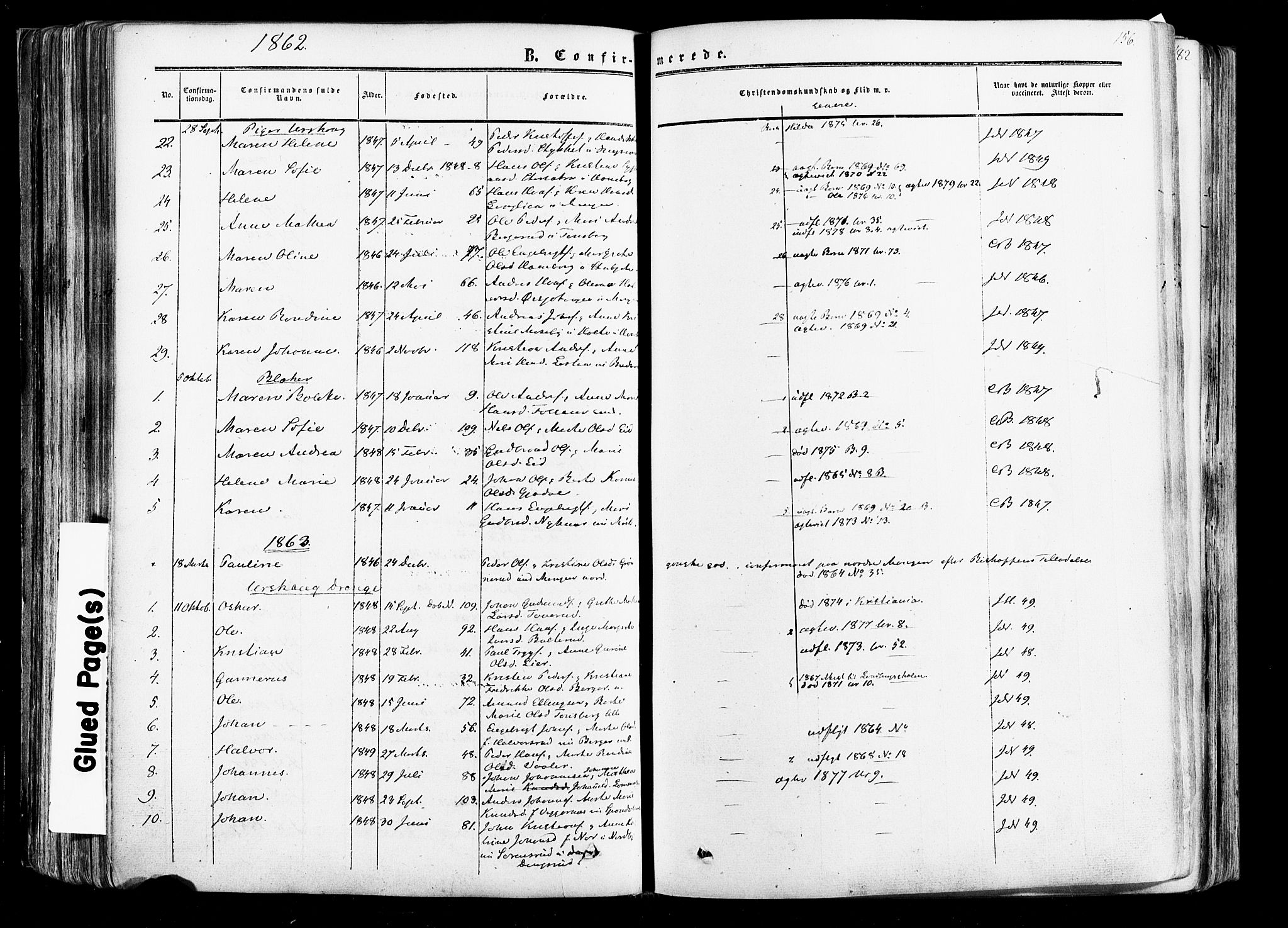 Aurskog prestekontor Kirkebøker, SAO/A-10304a/F/Fa/L0007: Parish register (official) no. I 7, 1854-1877, p. 156