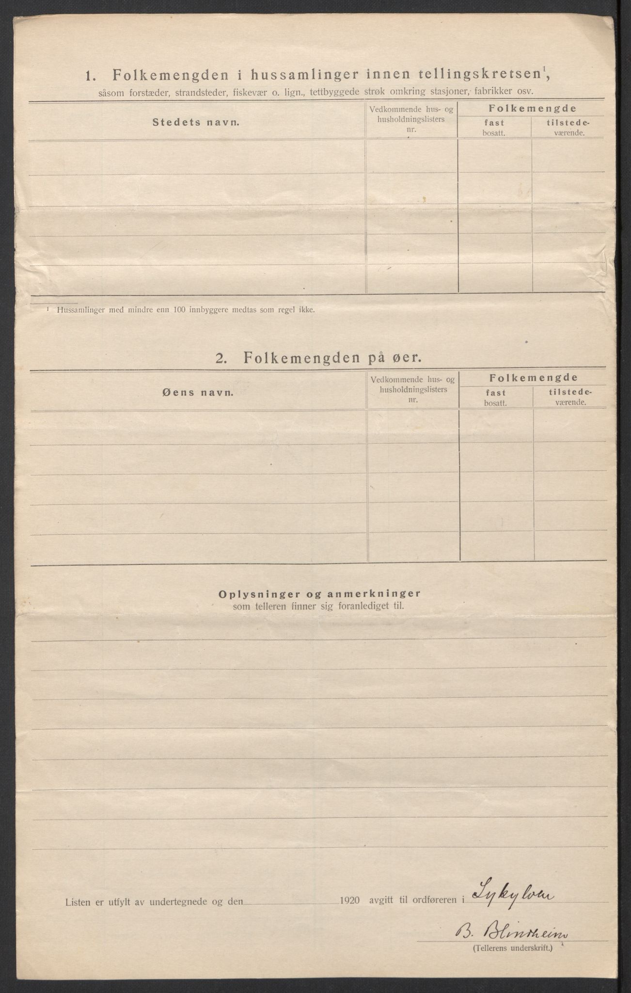 SAT, 1920 census for Sykkylven, 1920, p. 33