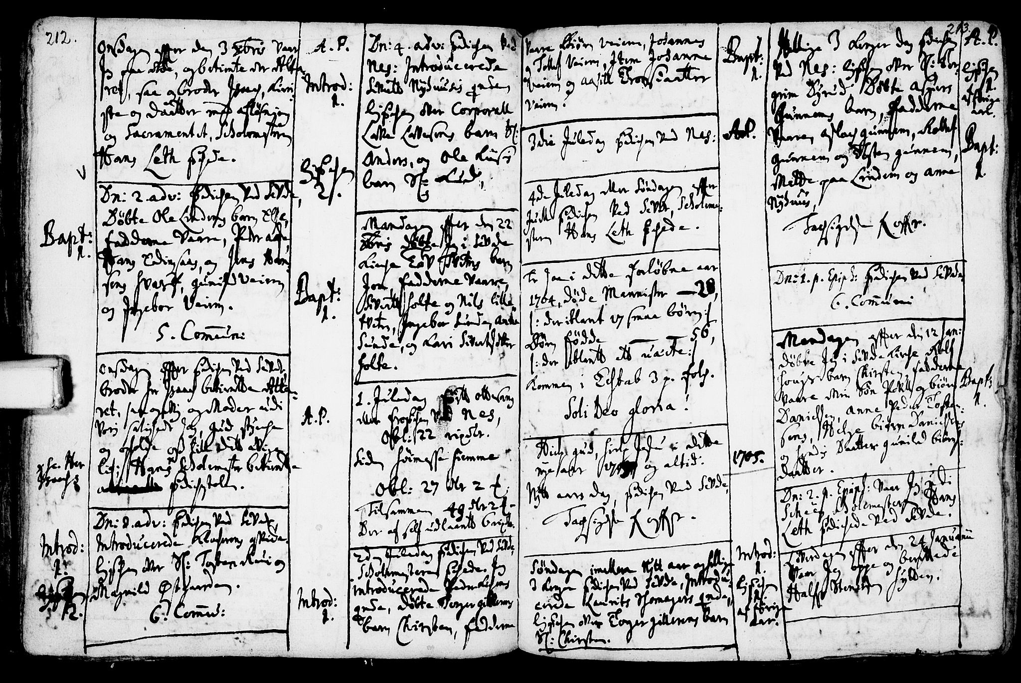 Sauherad kirkebøker, SAKO/A-298/F/Fa/L0002: Parish register (official) no. I 2, 1681-1720, p. 212-213