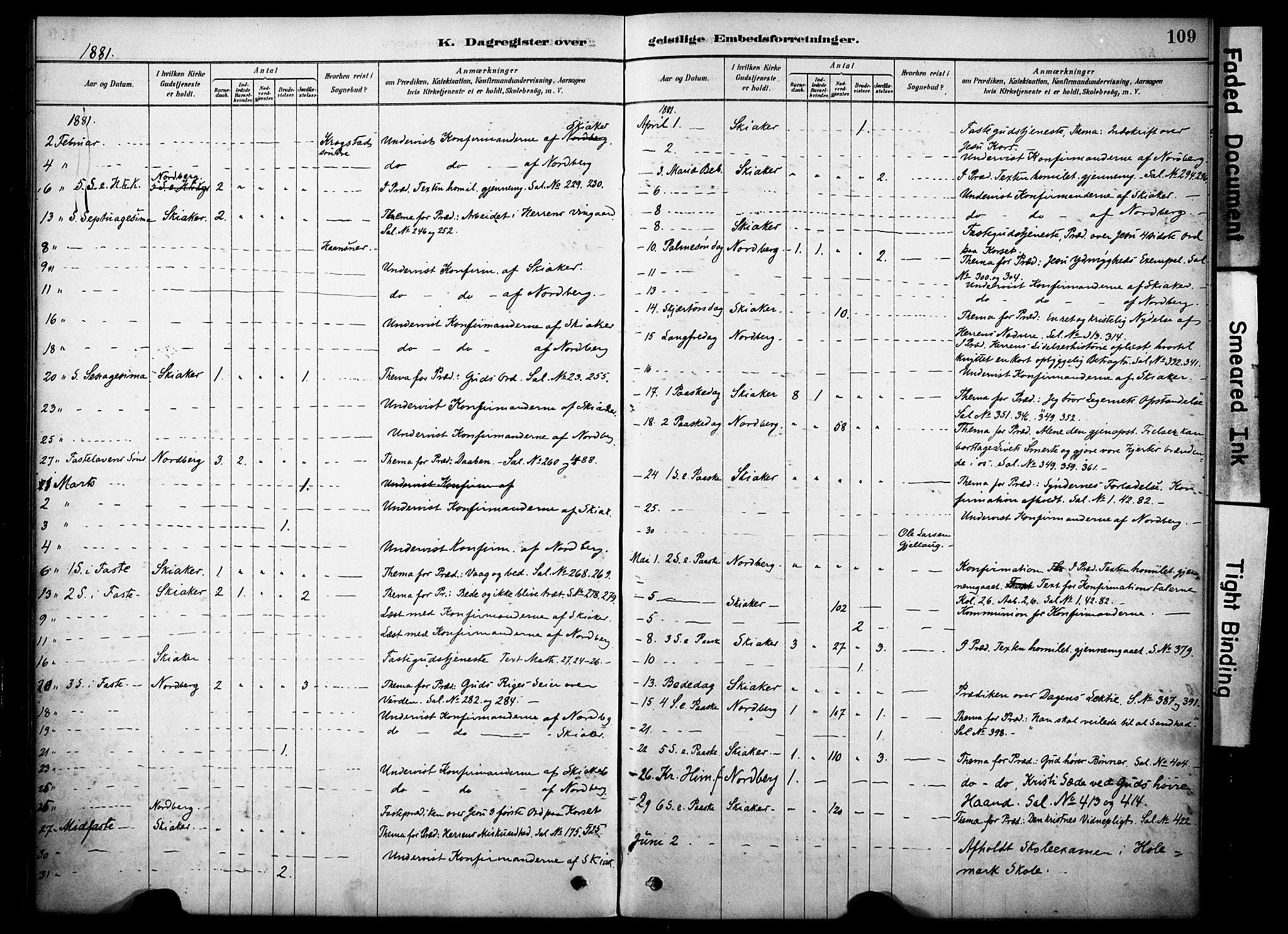 Skjåk prestekontor, SAH/PREST-072/H/Ha/Haa/L0002: Parish register (official) no. 2, 1878-1907, p. 109