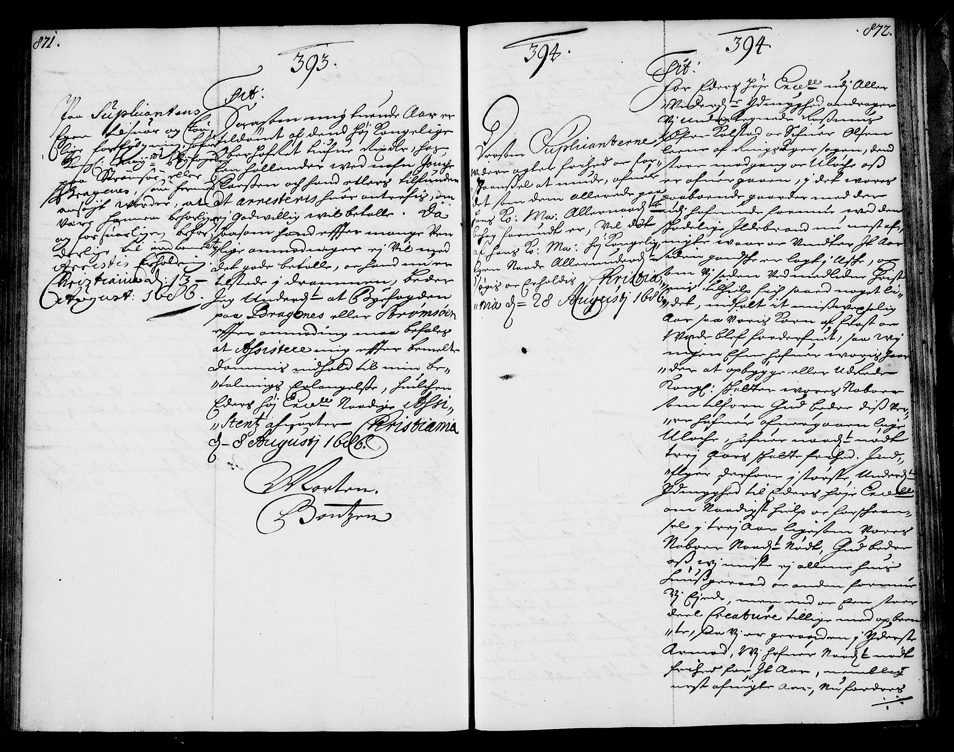 Stattholderembetet 1572-1771, AV/RA-EA-2870/Ae/L0002: Supplikasjons- og resolusjonsprotokoll, 1686, p. 871-872