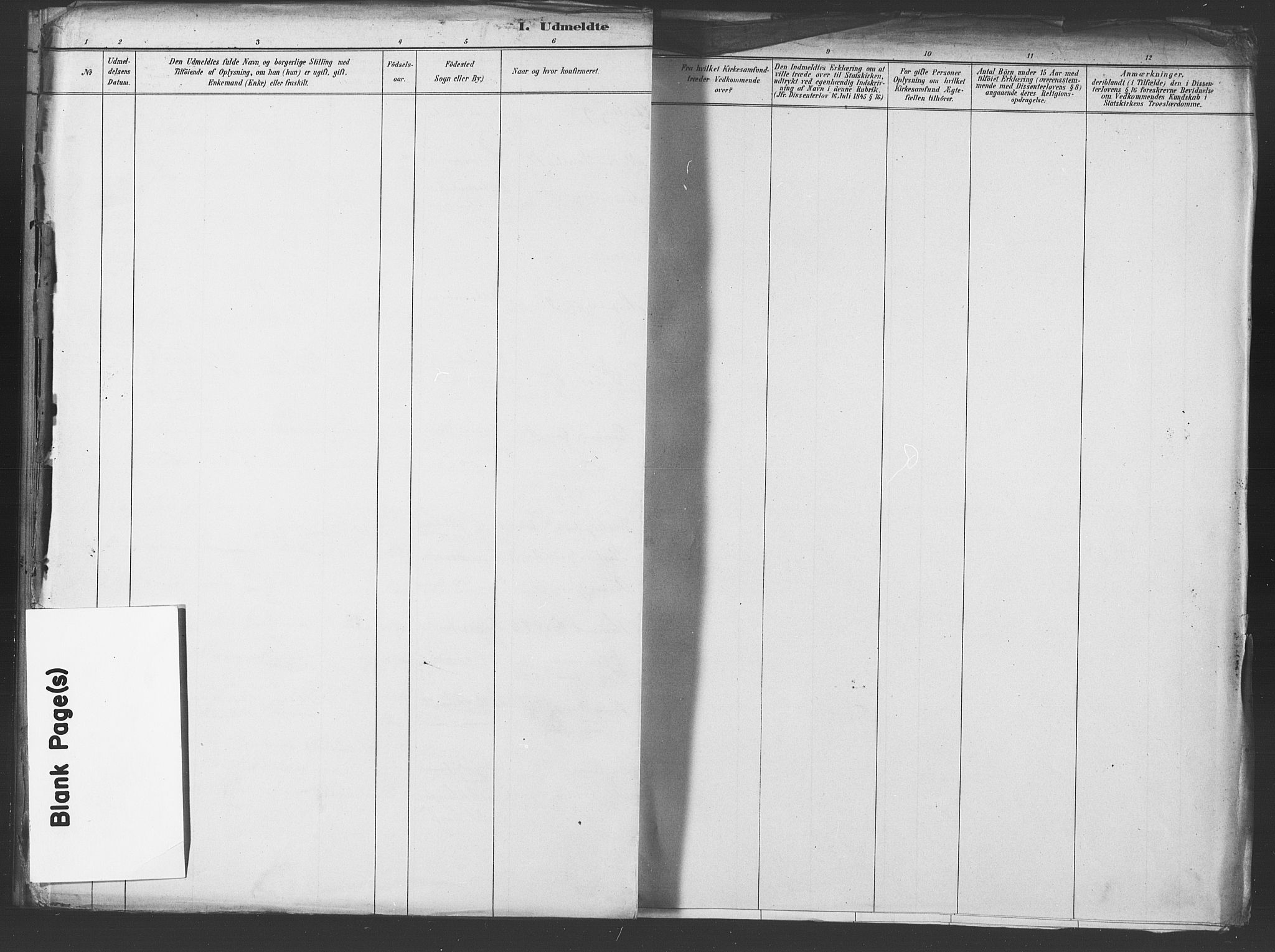 Trefoldighet prestekontor Kirkebøker, SAO/A-10882/F/Ff/L0001: Parish register (official) no. VI 1, 1878-1890