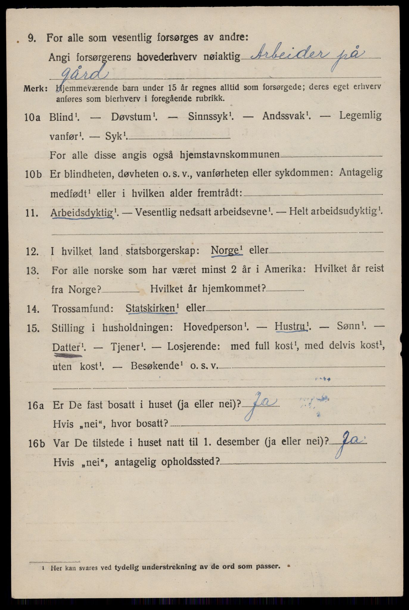 SAST, 1920 census for Eigersund, 1920, p. 3886