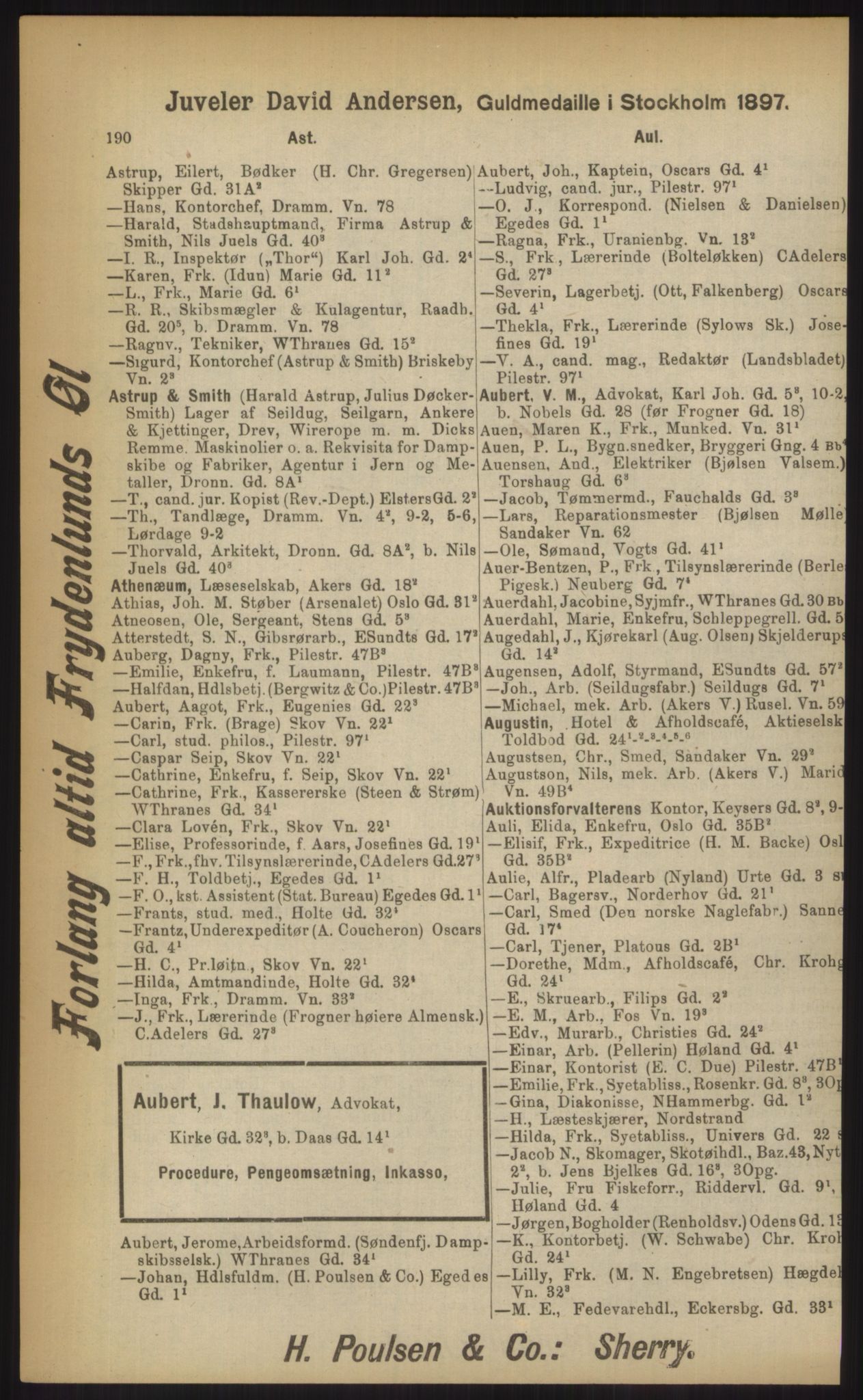 Kristiania/Oslo adressebok, PUBL/-, 1903, p. 190