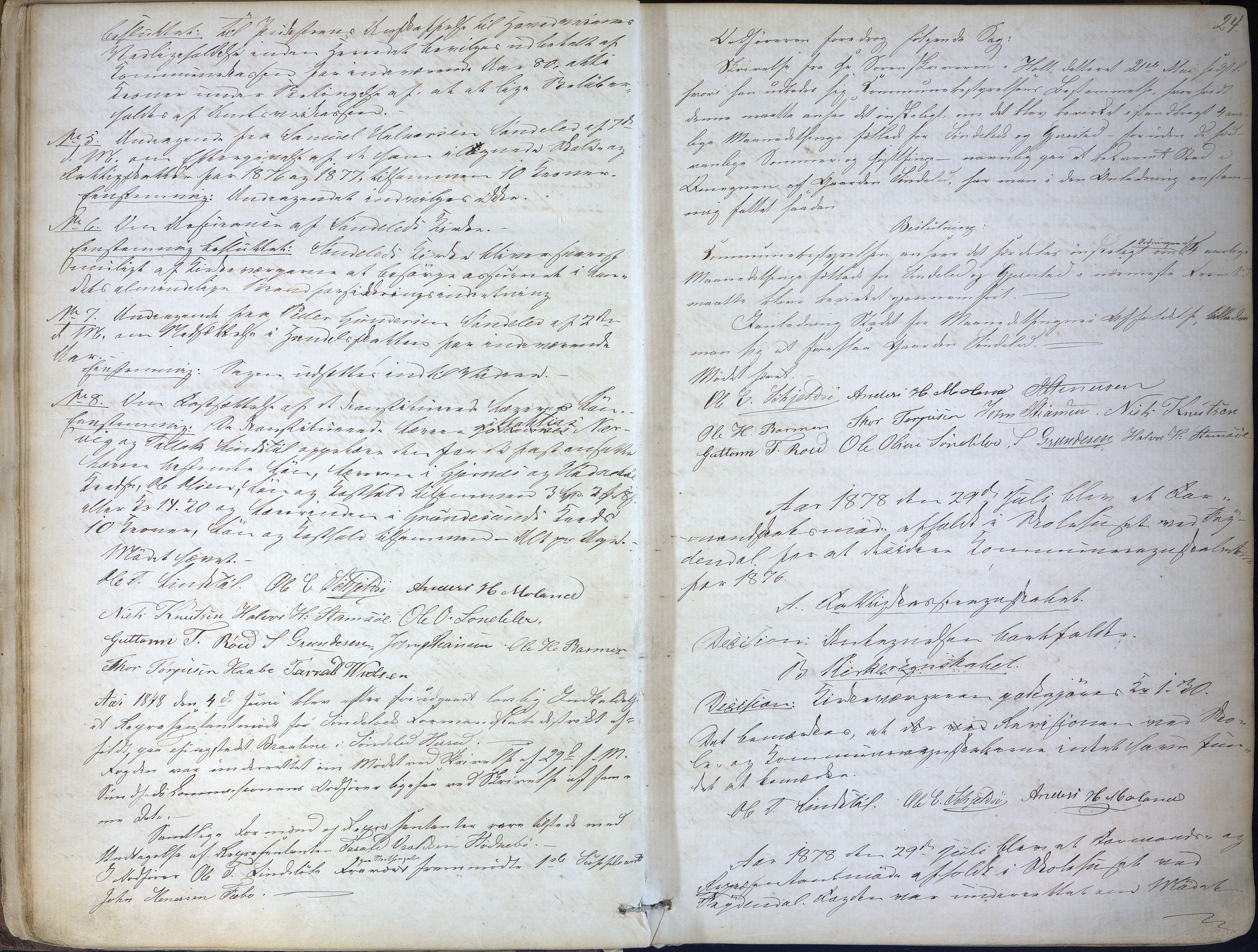 Søndeled kommune, AAKS/KA0913-PK/1/01/L0002: Forhandlingsprotokoll, 1874-1896, p. 24