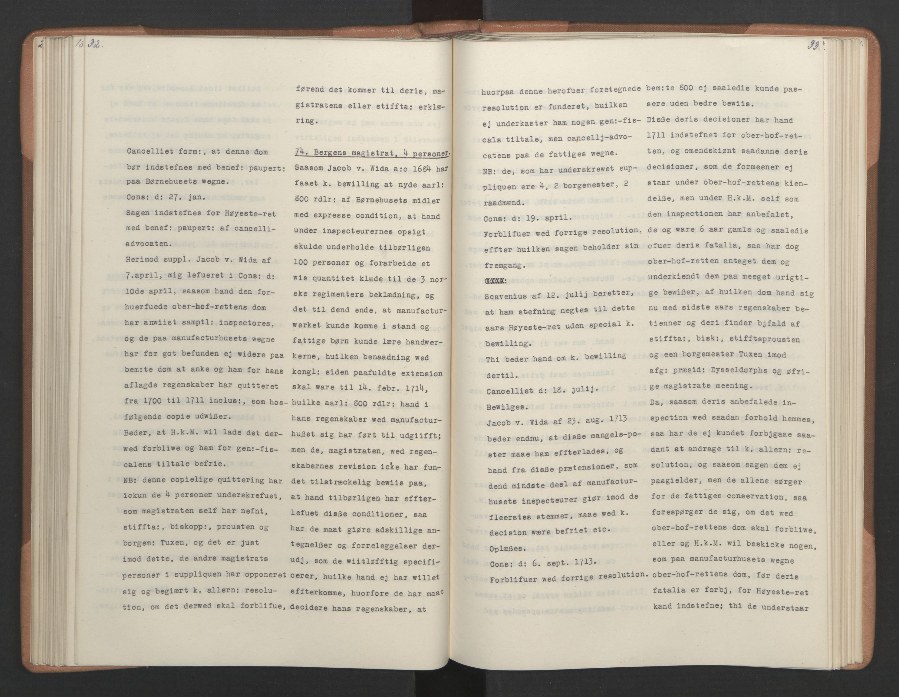 Avskriftsamlingen, AV/RA-EA-4022/F/Fa/L0079: Supplikker, 1712-1713, p. 123