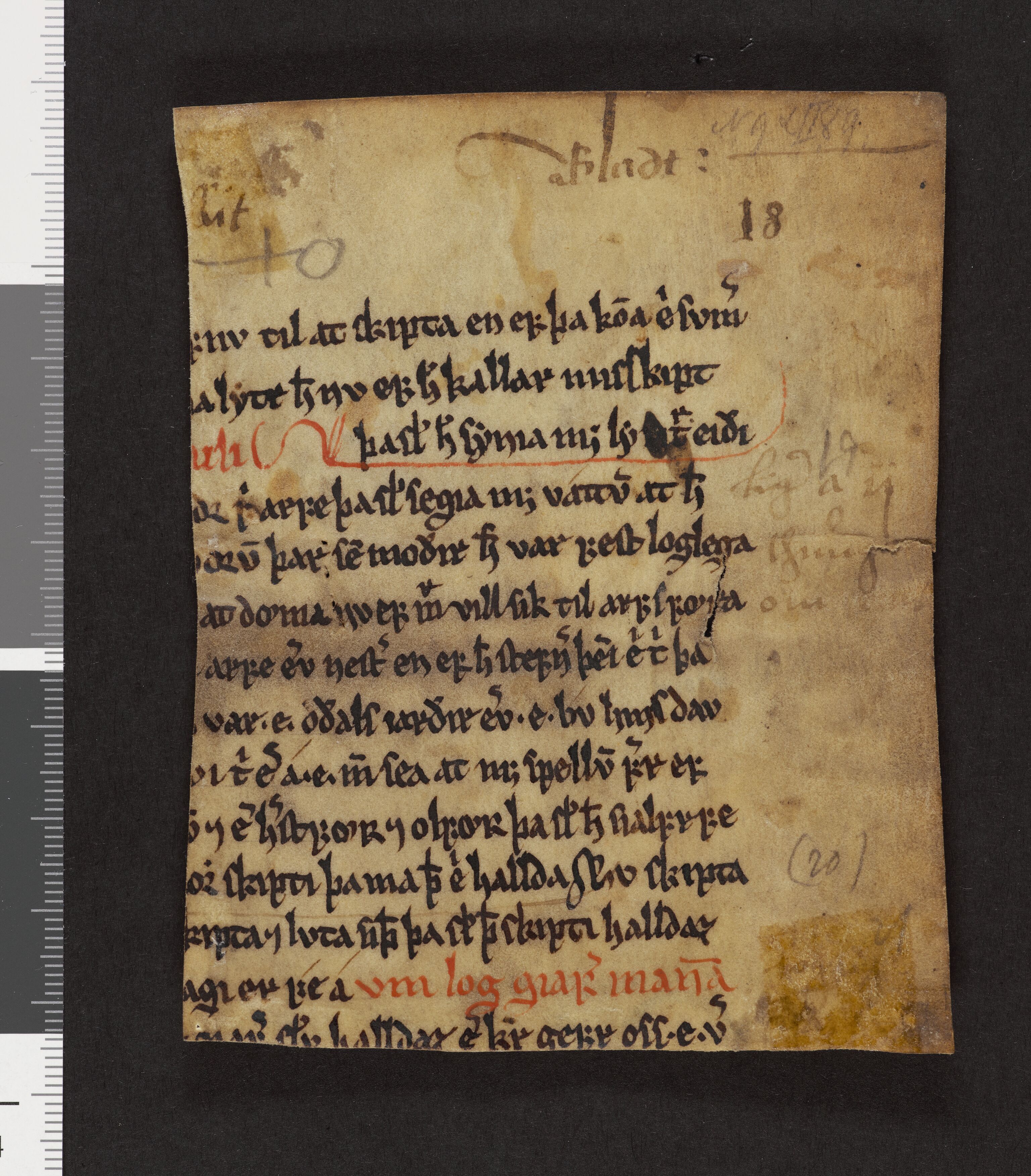 Riksarkivets diplomsamling, AV/RA-EA-5965/F26/L0002: Norrøne membranfragmenter bestand 2-9 (10), 1100-1536, p. 24