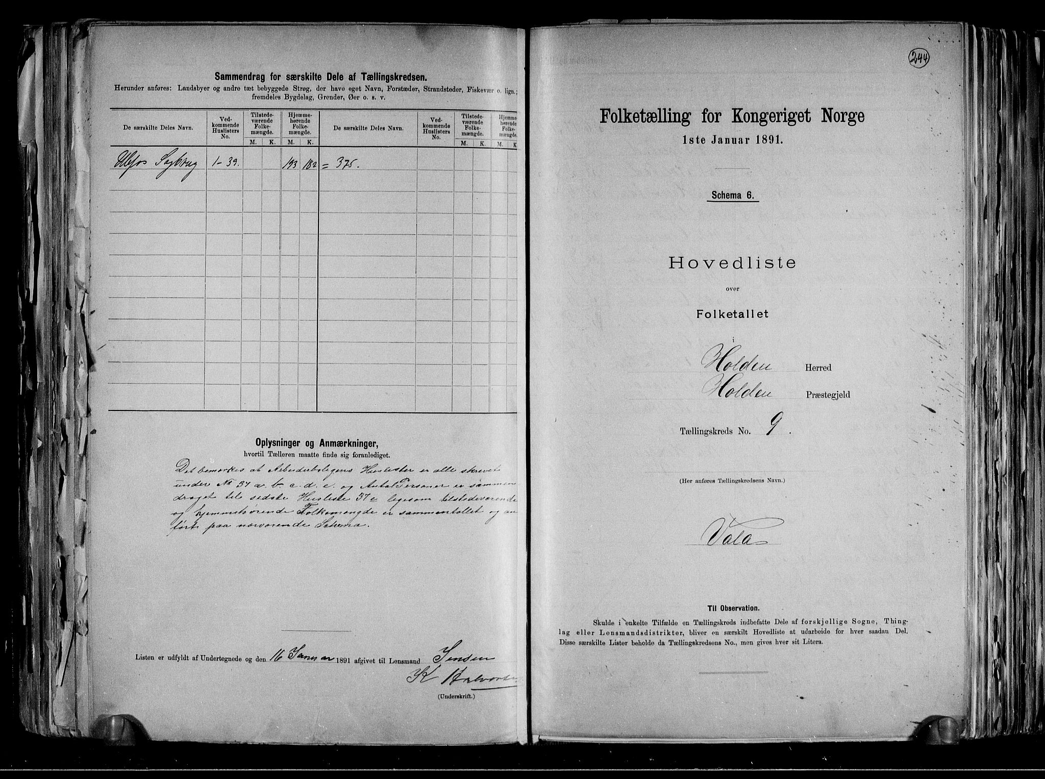 RA, 1891 census for 0819 Holla, 1891, p. 22