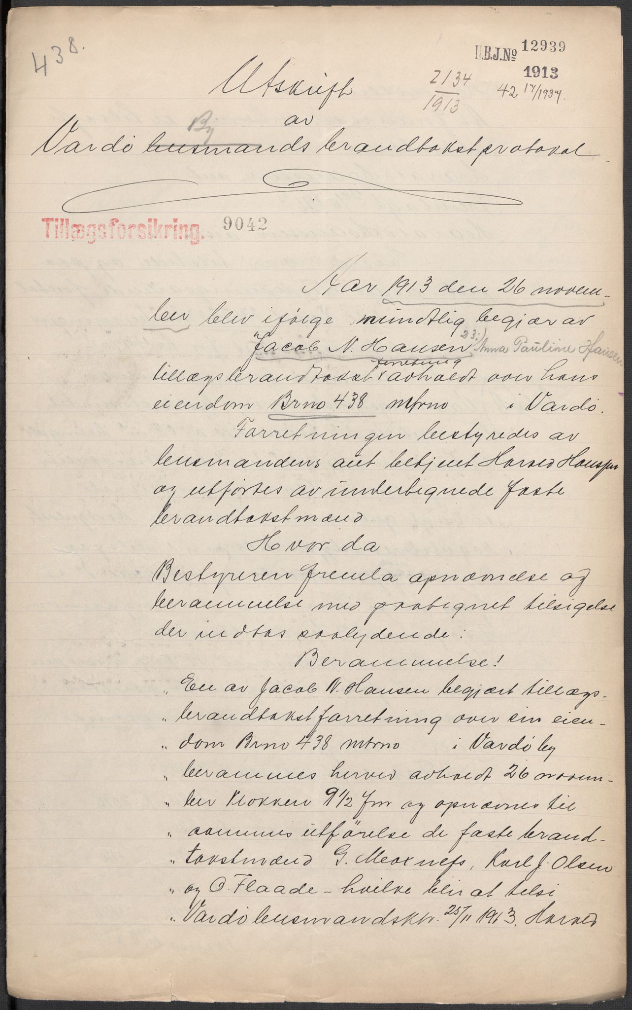 Norges Brannkasse, AV/RA-S-1549/E/Eu/L0057: Branntakster for Vardø, 1879-1956, p. 655