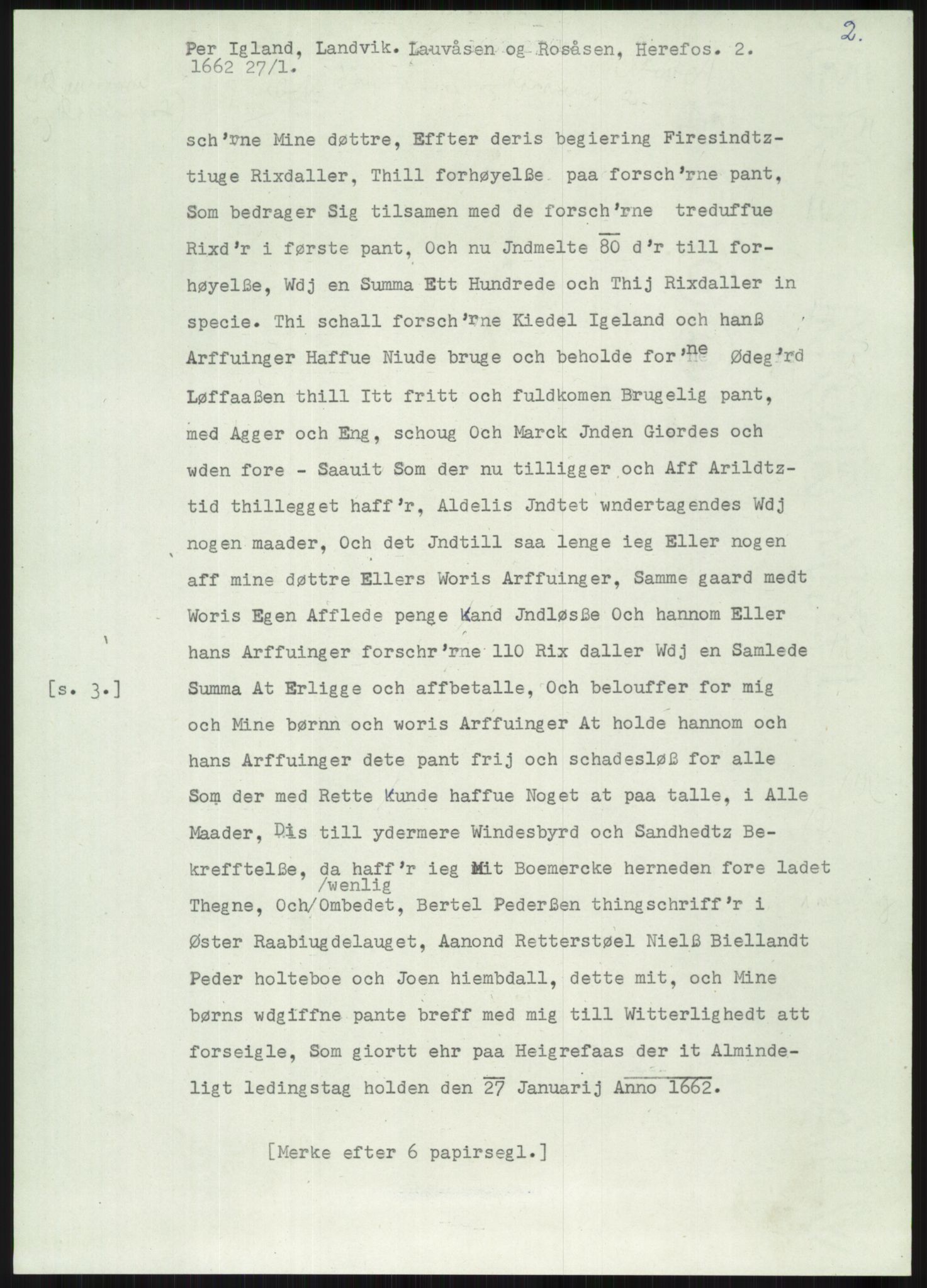 Samlinger til kildeutgivelse, Diplomavskriftsamlingen, AV/RA-EA-4053/H/Ha, p. 3368