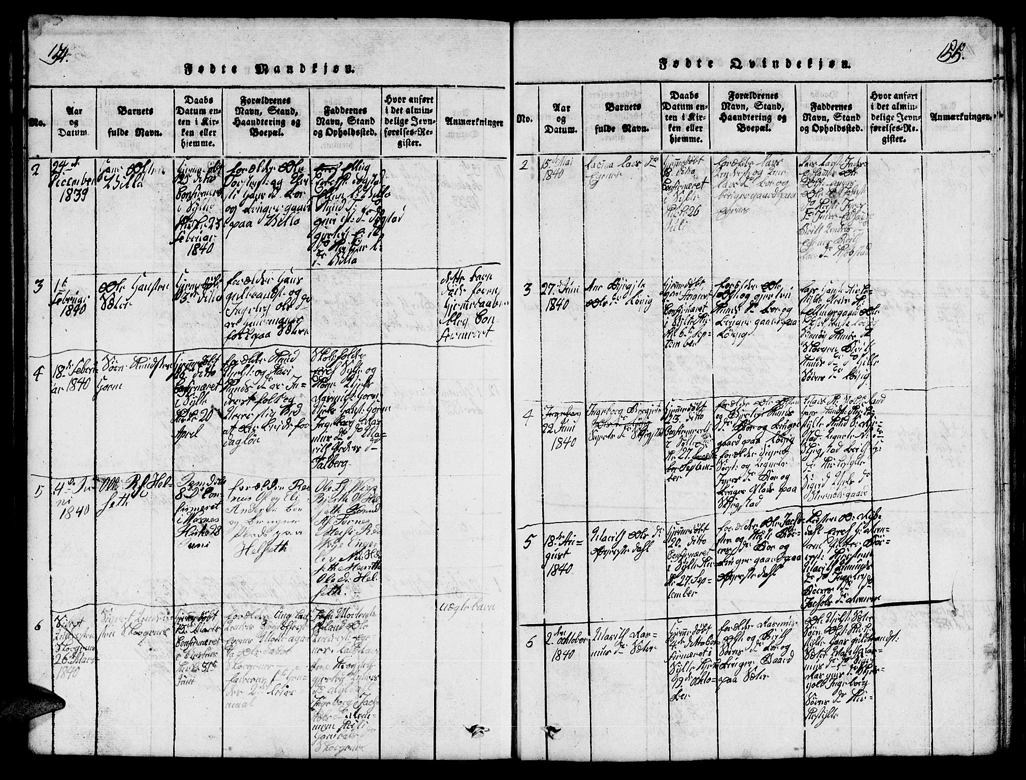 Ministerialprotokoller, klokkerbøker og fødselsregistre - Møre og Romsdal, SAT/A-1454/541/L0546: Parish register (copy) no. 541C01, 1818-1856, p. 154-155