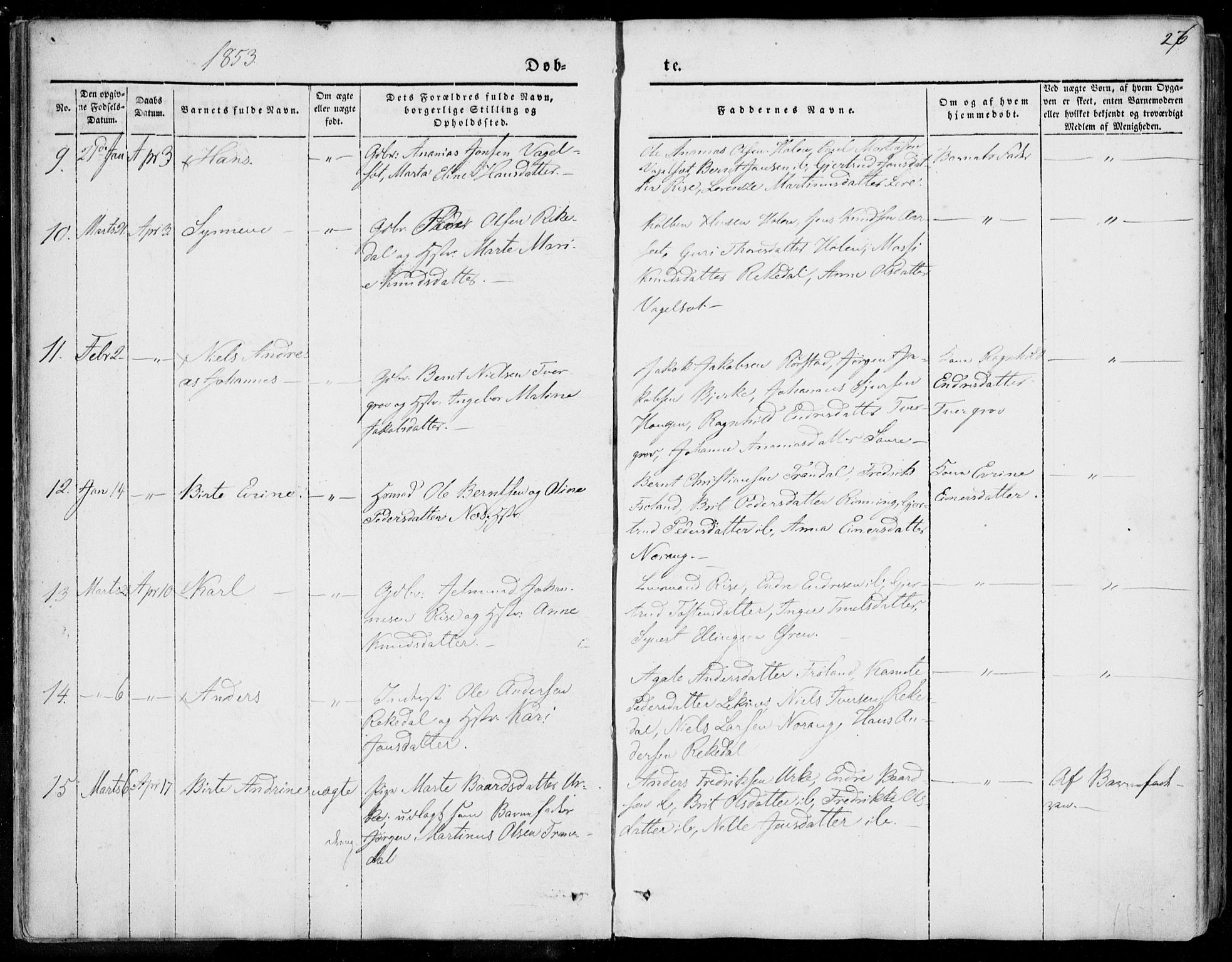 Ministerialprotokoller, klokkerbøker og fødselsregistre - Møre og Romsdal, AV/SAT-A-1454/515/L0209: Parish register (official) no. 515A05, 1847-1868, p. 26