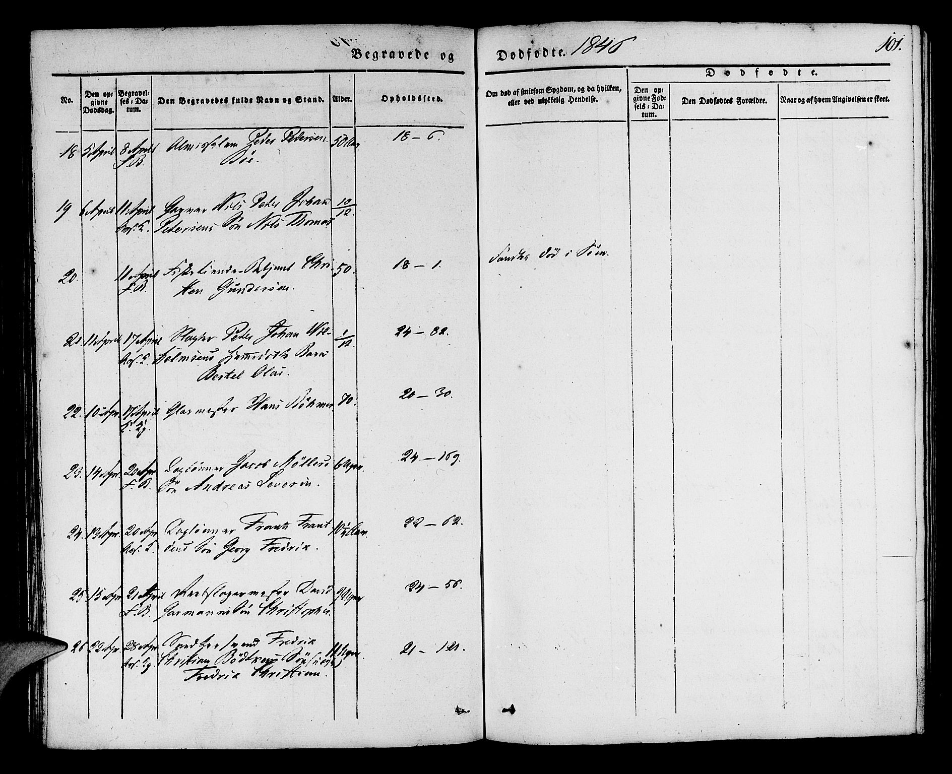 Korskirken sokneprestembete, AV/SAB-A-76101/H/Haa/L0043: Parish register (official) no. E 1, 1834-1848, p. 101