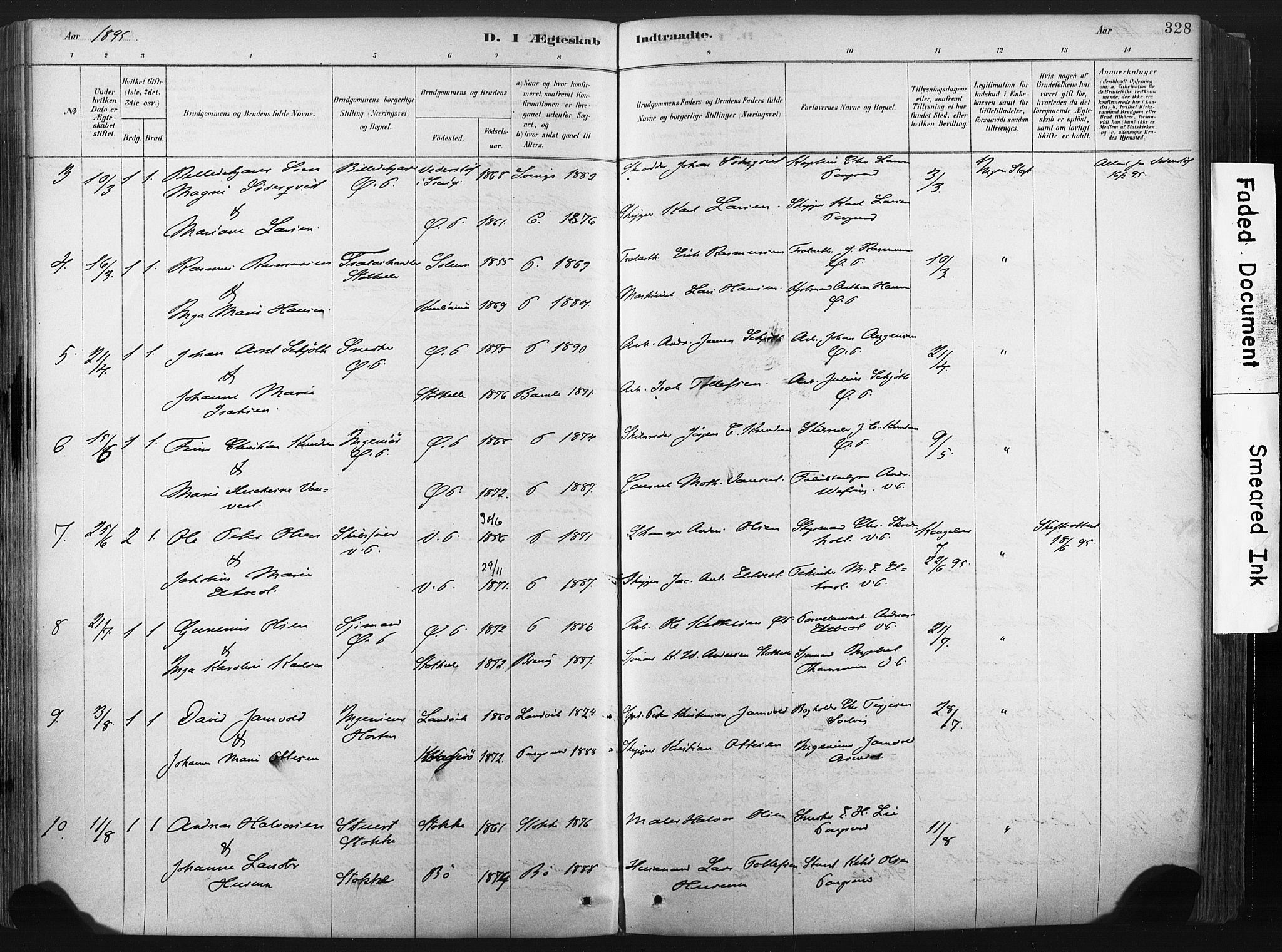 Porsgrunn kirkebøker , AV/SAKO-A-104/F/Fa/L0008: Parish register (official) no. 8, 1878-1895, p. 328