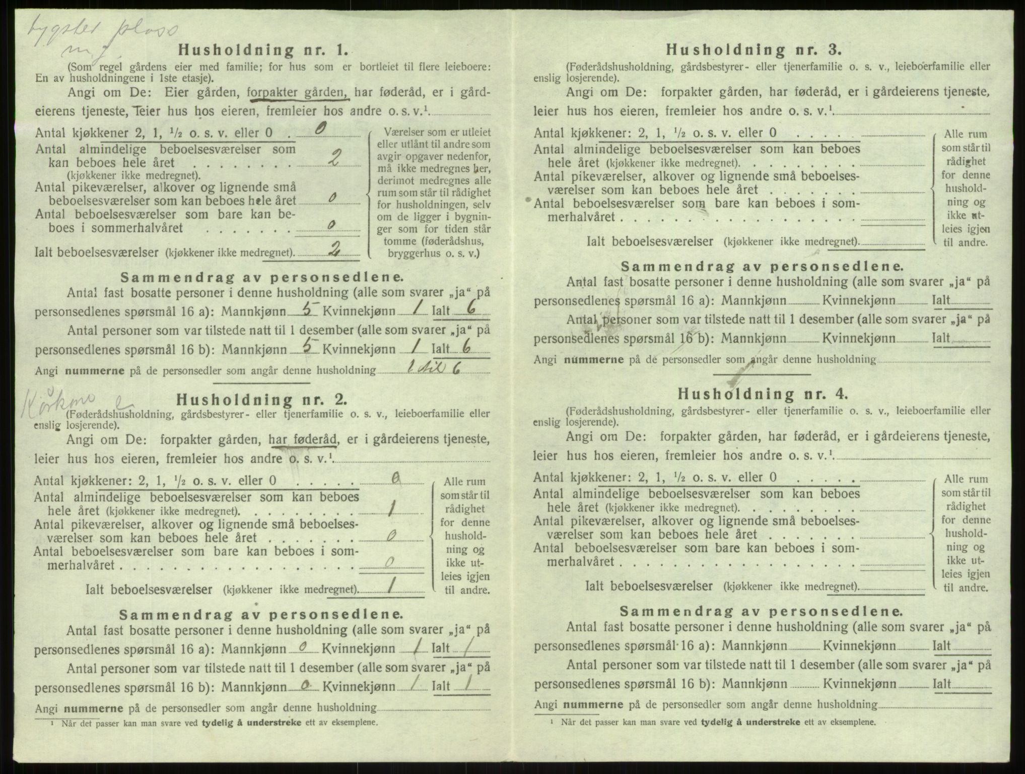 SAB, 1920 census for Årdal, 1920, p. 459