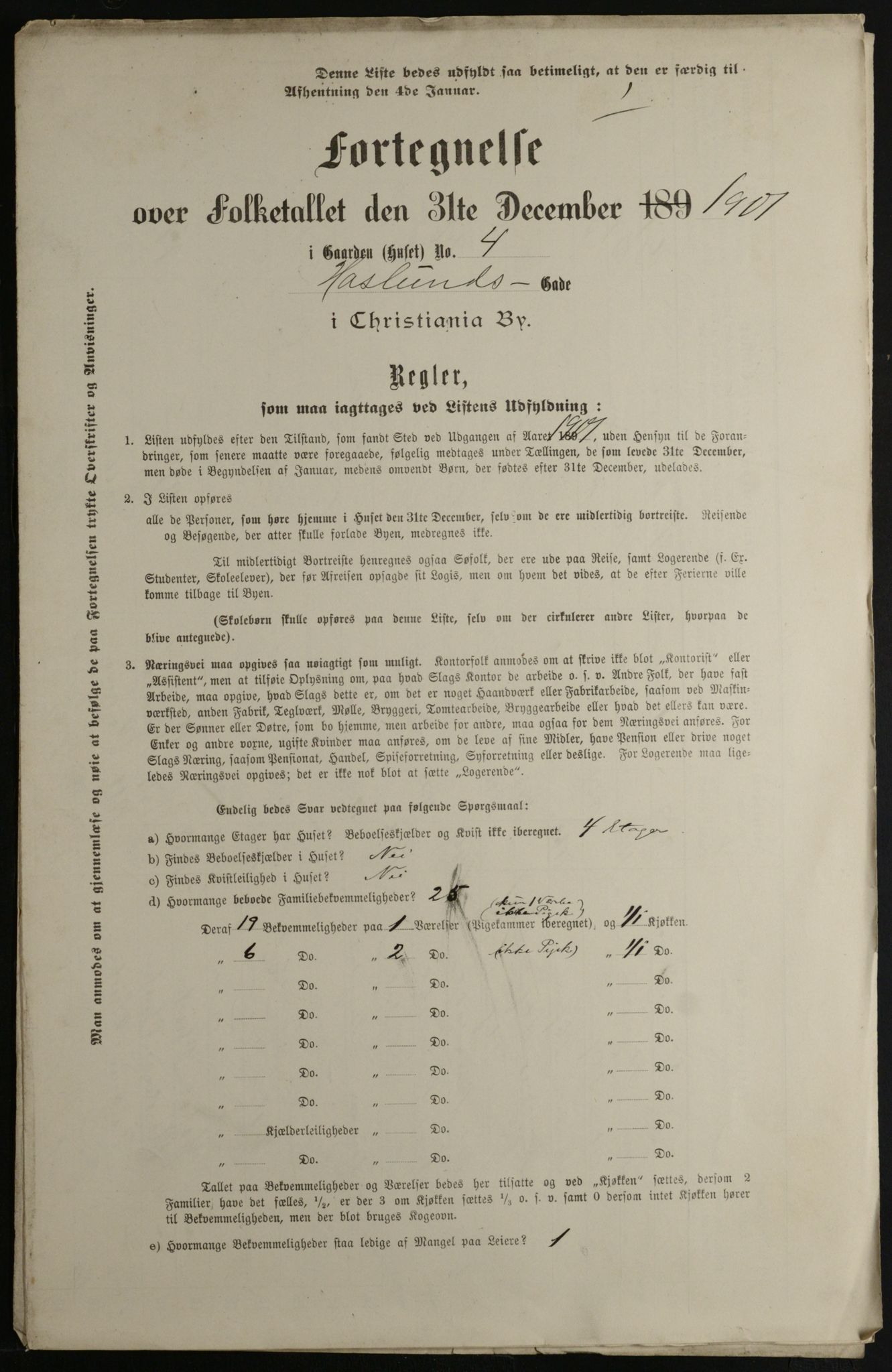 OBA, Municipal Census 1901 for Kristiania, 1901, p. 4323