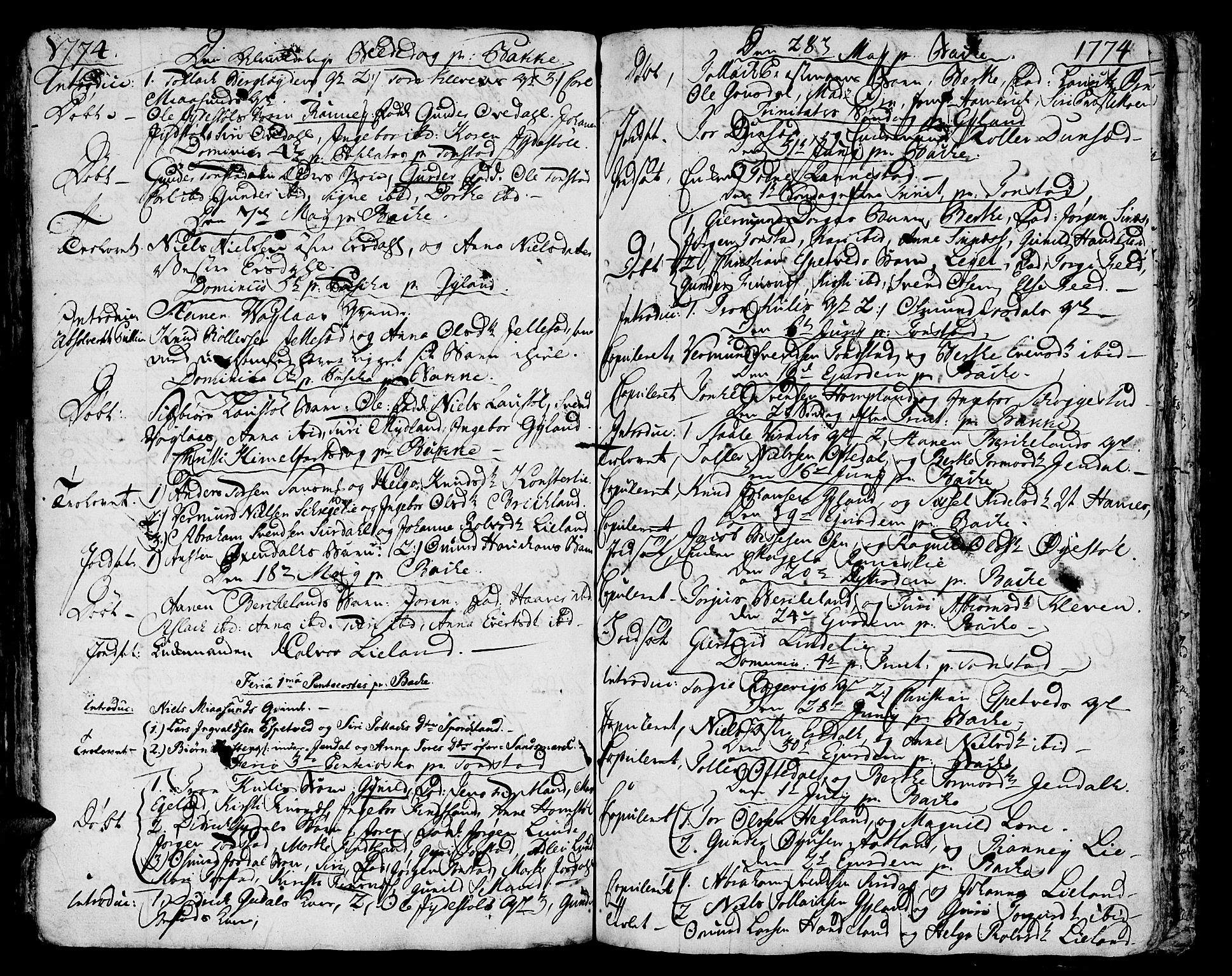 Bakke sokneprestkontor, AV/SAK-1111-0002/F/Fa/Faa/L0001: Parish register (official) no. A 1, 1741-1780, p. 203