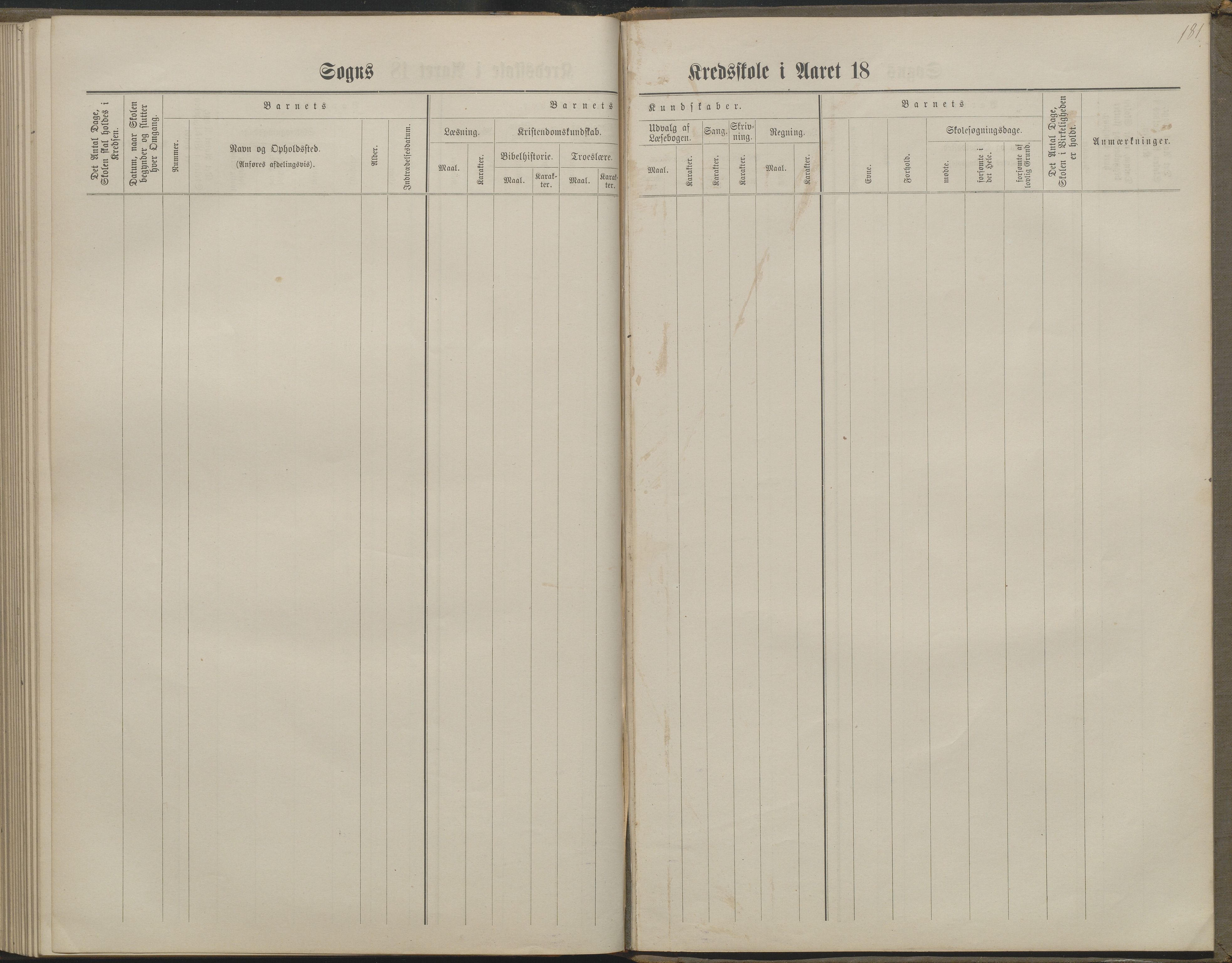 Arendal kommune, Katalog I, AAKS/KA0906-PK-I/07/L0160: Skoleprotokoll for nederste klasse, 1863-1877, p. 181