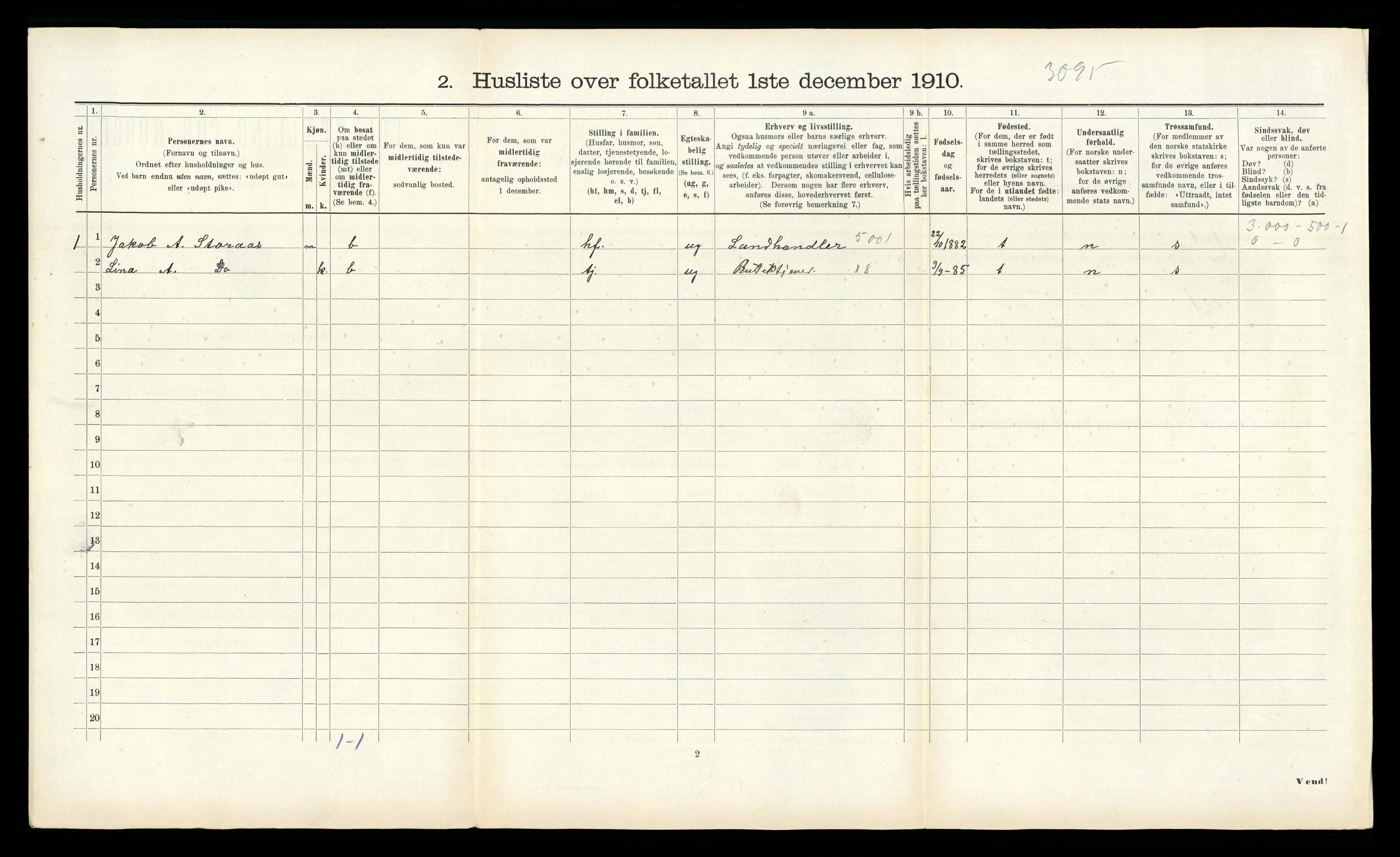 RA, 1910 census for Norddal, 1910, p. 564