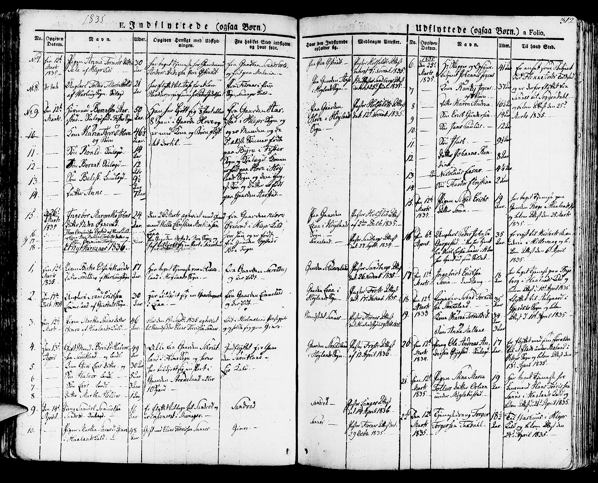 Høyland sokneprestkontor, AV/SAST-A-101799/001/30BA/L0007: Parish register (official) no. A 7 /1, 1825-1841, p. 312