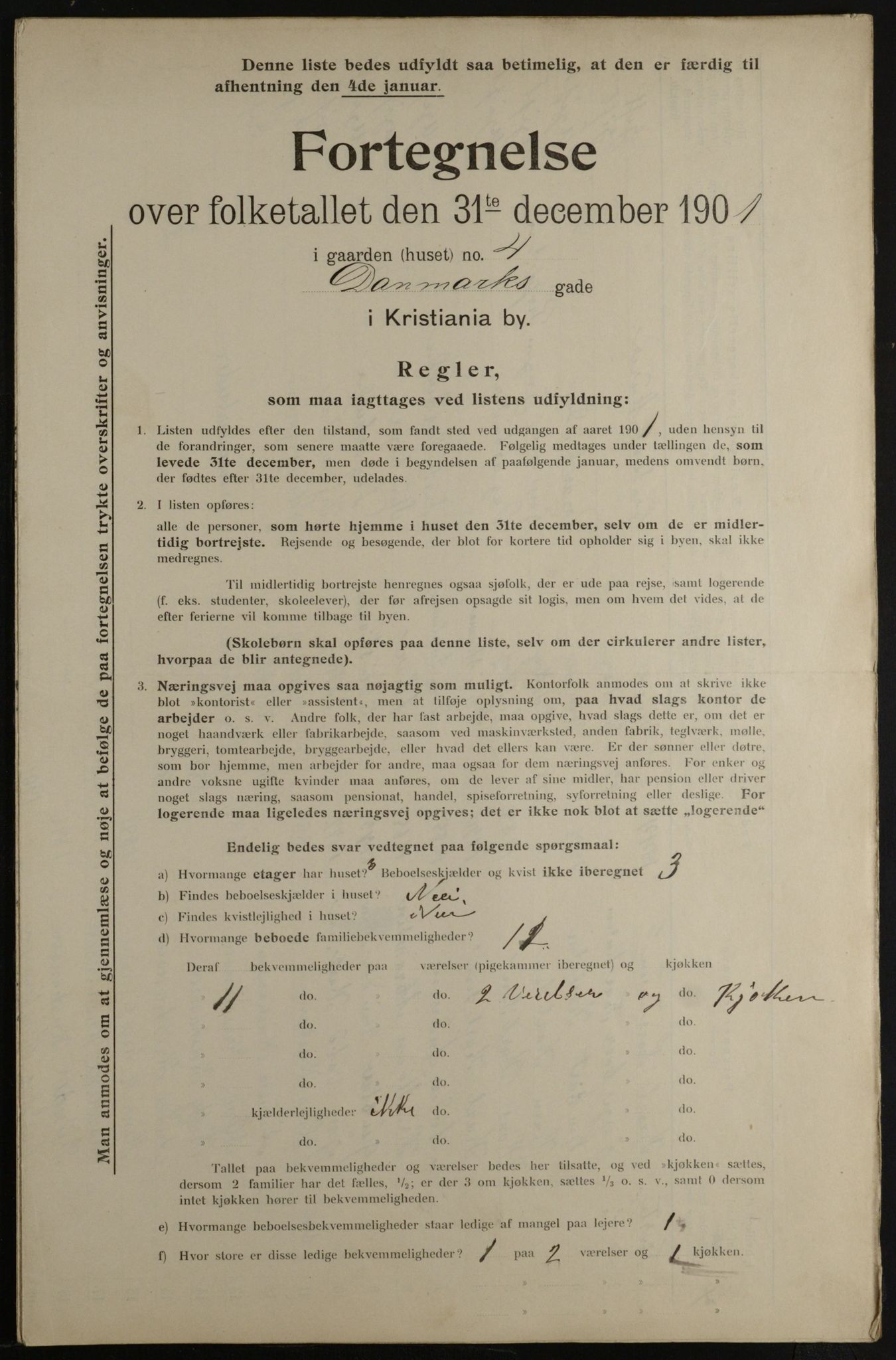 OBA, Municipal Census 1901 for Kristiania, 1901, p. 2346