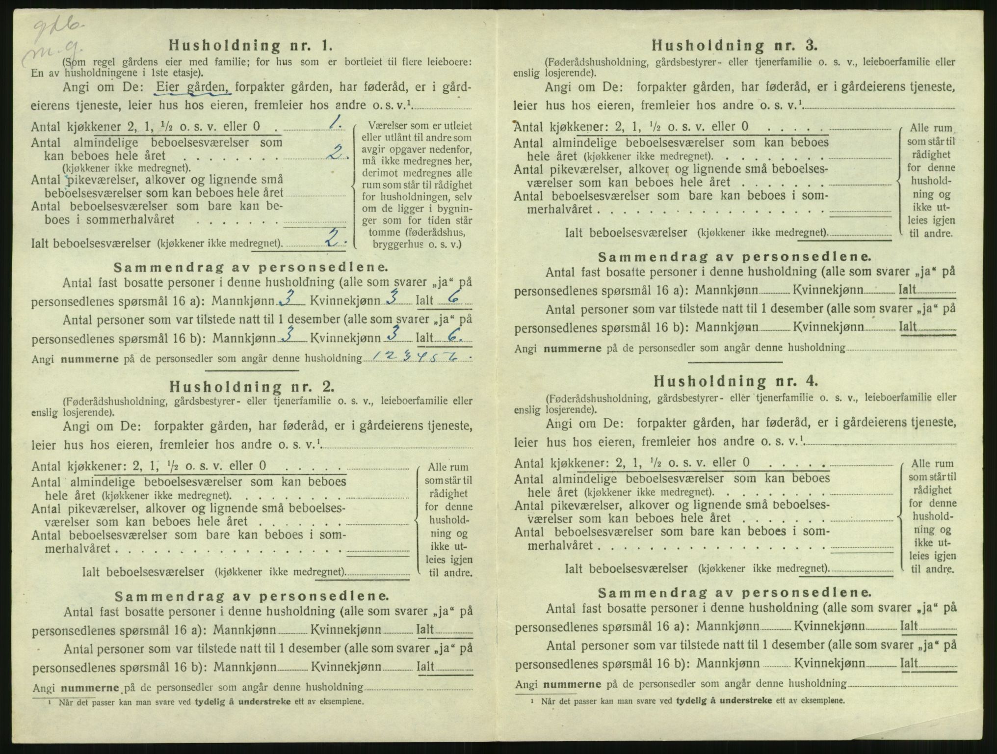 SAT, 1920 census for Sande (MR), 1920, p. 401