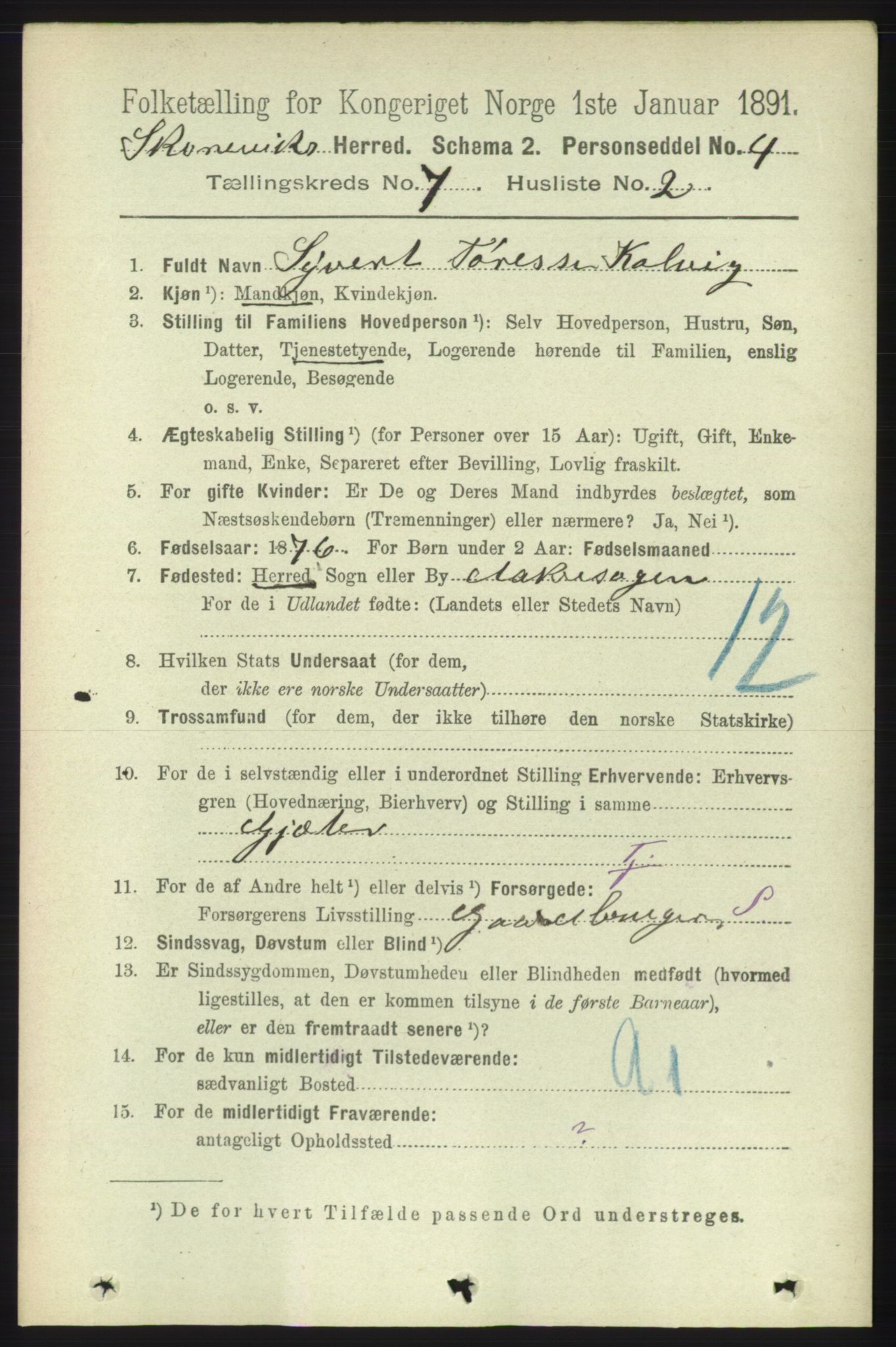 RA, 1891 census for 1212 Skånevik, 1891, p. 1893