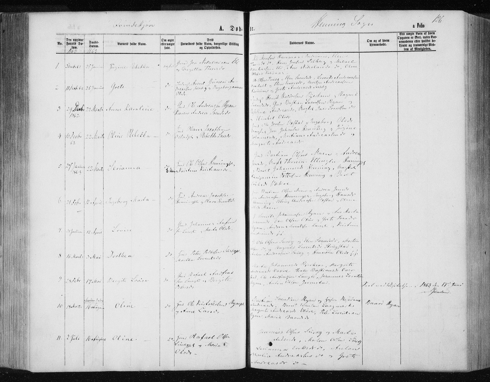 Ministerialprotokoller, klokkerbøker og fødselsregistre - Nord-Trøndelag, SAT/A-1458/735/L0345: Parish register (official) no. 735A08 /3, 1863-1872, p. 126