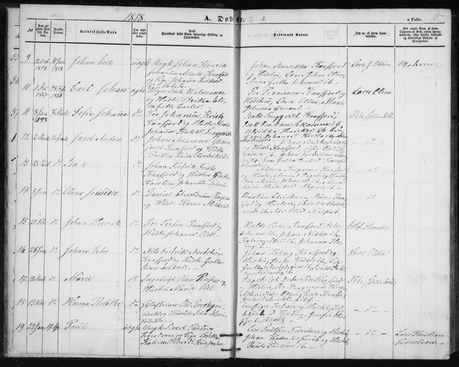 Alta sokneprestkontor, AV/SATØ-S-1338/H/Hb/L0002.klokk: Parish register (copy) no. 2, 1856-1880, p. 15