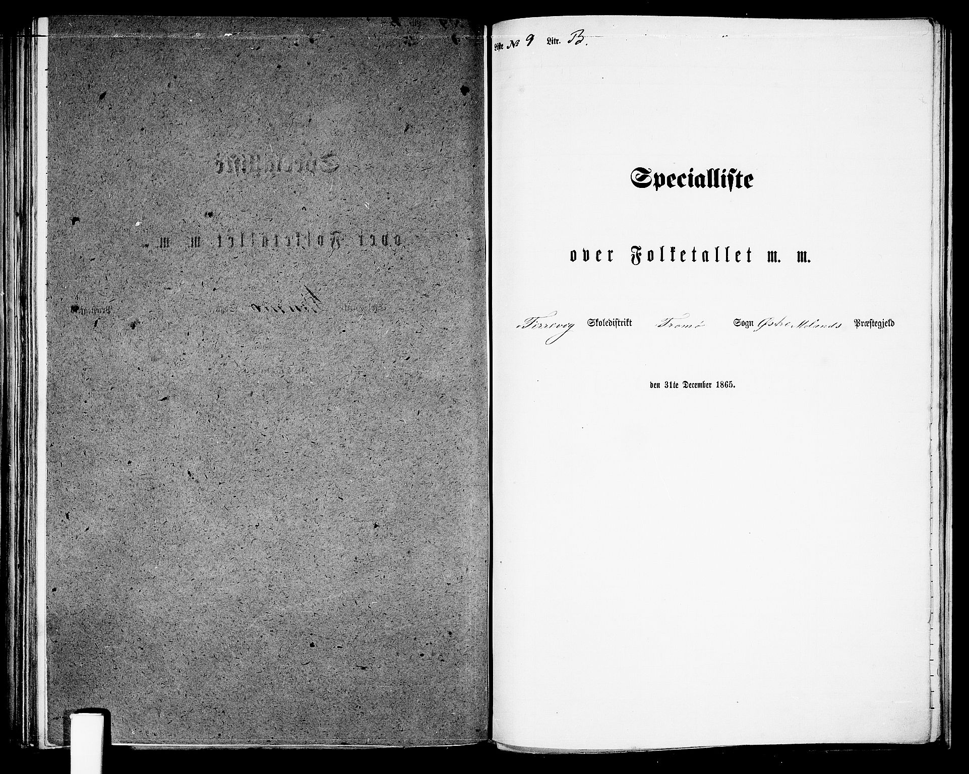 RA, 1865 census for Austre Moland, 1865, p. 265