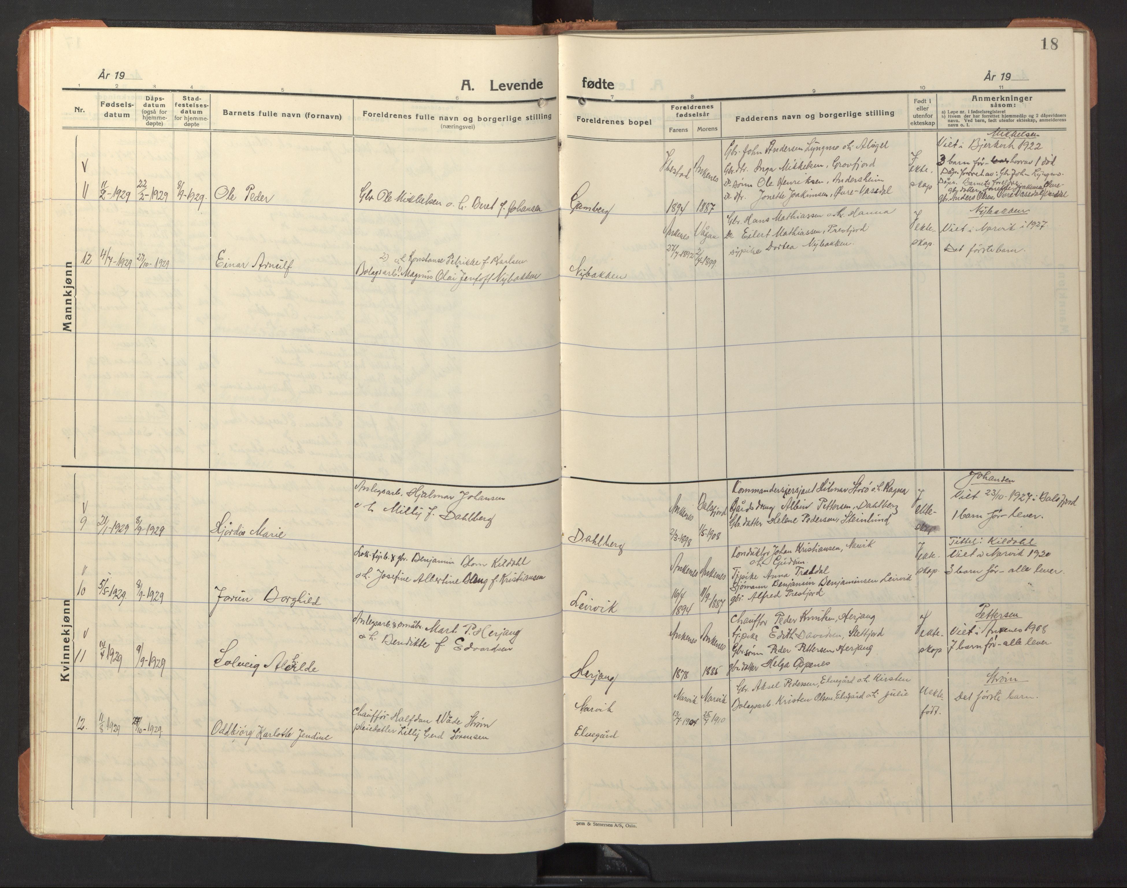 Ministerialprotokoller, klokkerbøker og fødselsregistre - Nordland, SAT/A-1459/868/L0970: Parish register (copy) no. 868C02, 1926-1952, p. 18