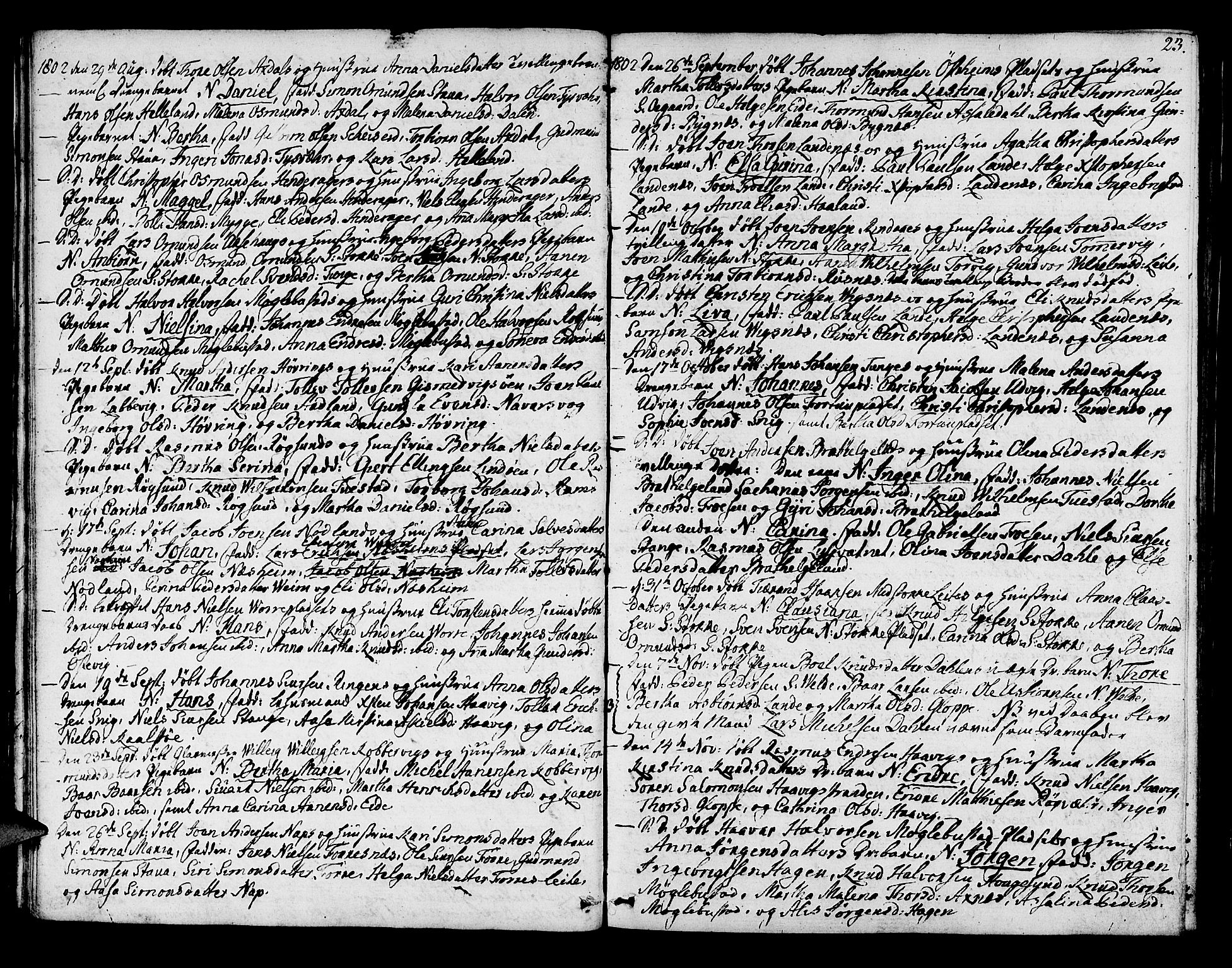 Avaldsnes sokneprestkontor, AV/SAST-A -101851/H/Ha/Haa/L0003: Parish register (official) no. A 3, 1801-1817, p. 23