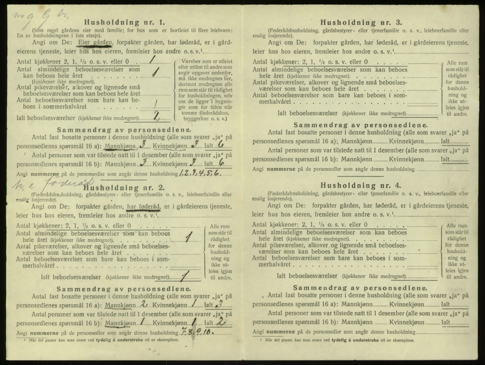 SAB, 1920 census for Modalen, 1920, p. 169