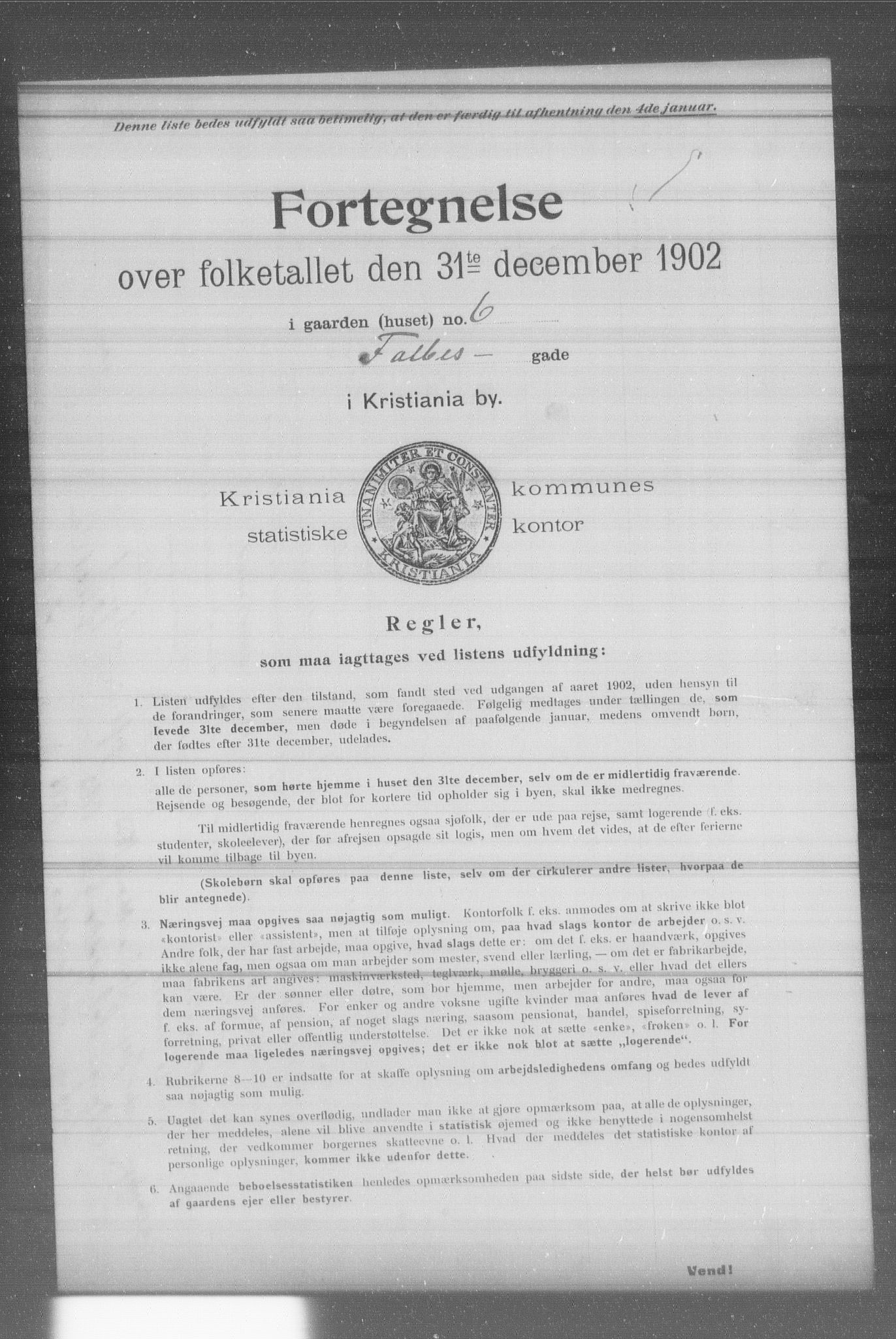 OBA, Municipal Census 1902 for Kristiania, 1902, p. 4564