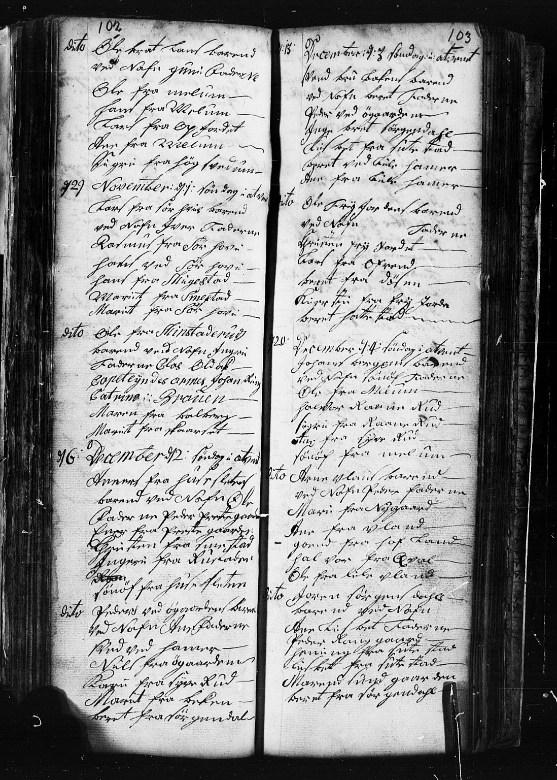 Fåberg prestekontor, AV/SAH-PREST-086/H/Ha/Hab/L0001: Parish register (copy) no. 1, 1727-1767, p. 102-103