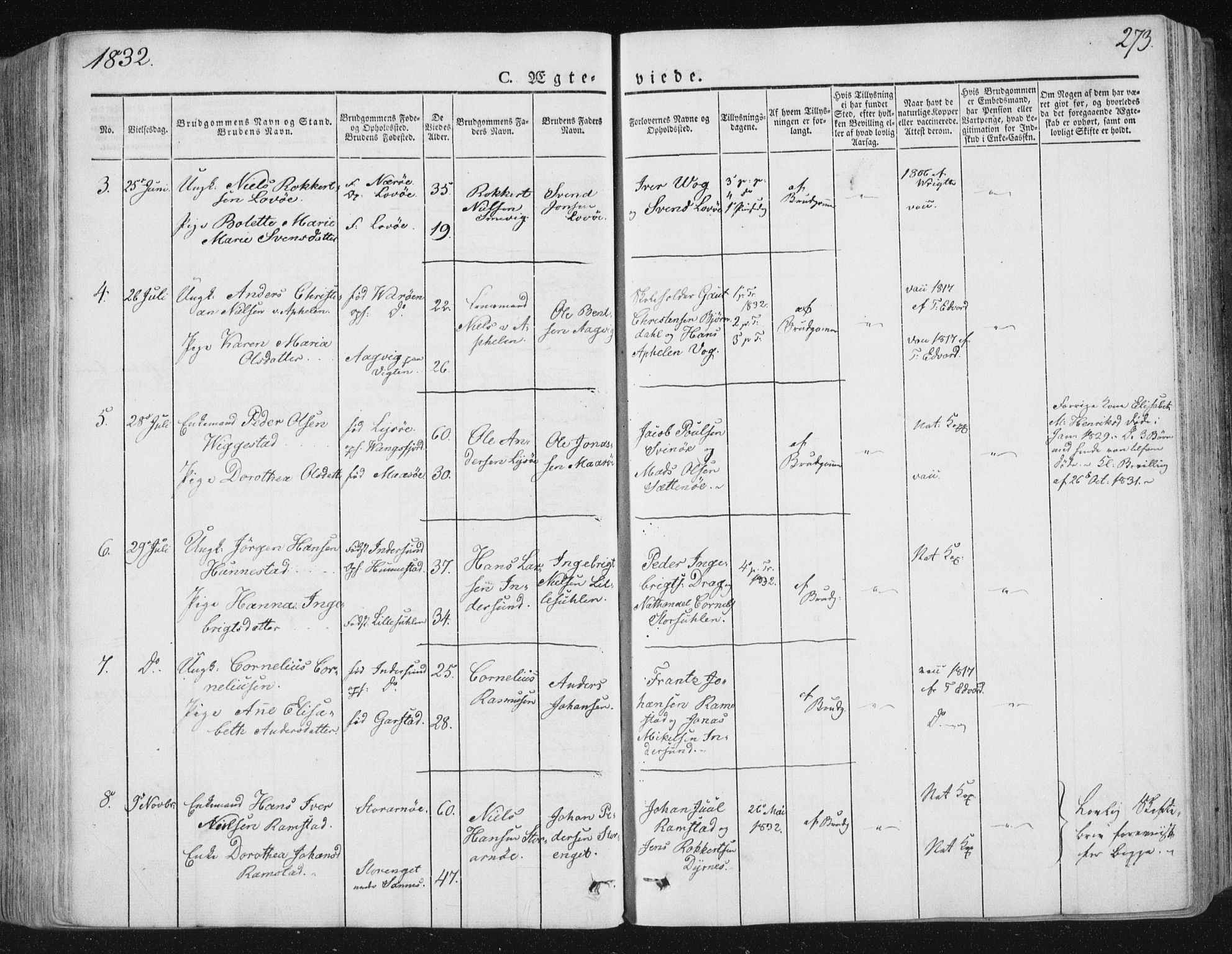 Ministerialprotokoller, klokkerbøker og fødselsregistre - Nord-Trøndelag, SAT/A-1458/784/L0669: Parish register (official) no. 784A04, 1829-1859, p. 273