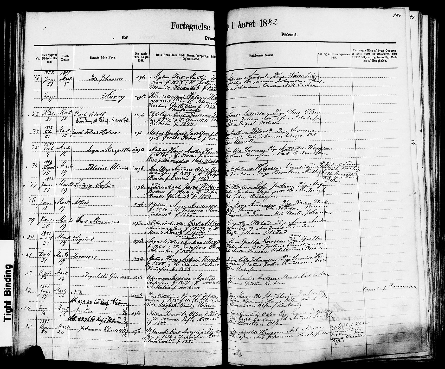 Larvik kirkebøker, AV/SAKO-A-352/F/Fa/L0006: Parish register (official) no. I 6, 1871-1883, p. 240