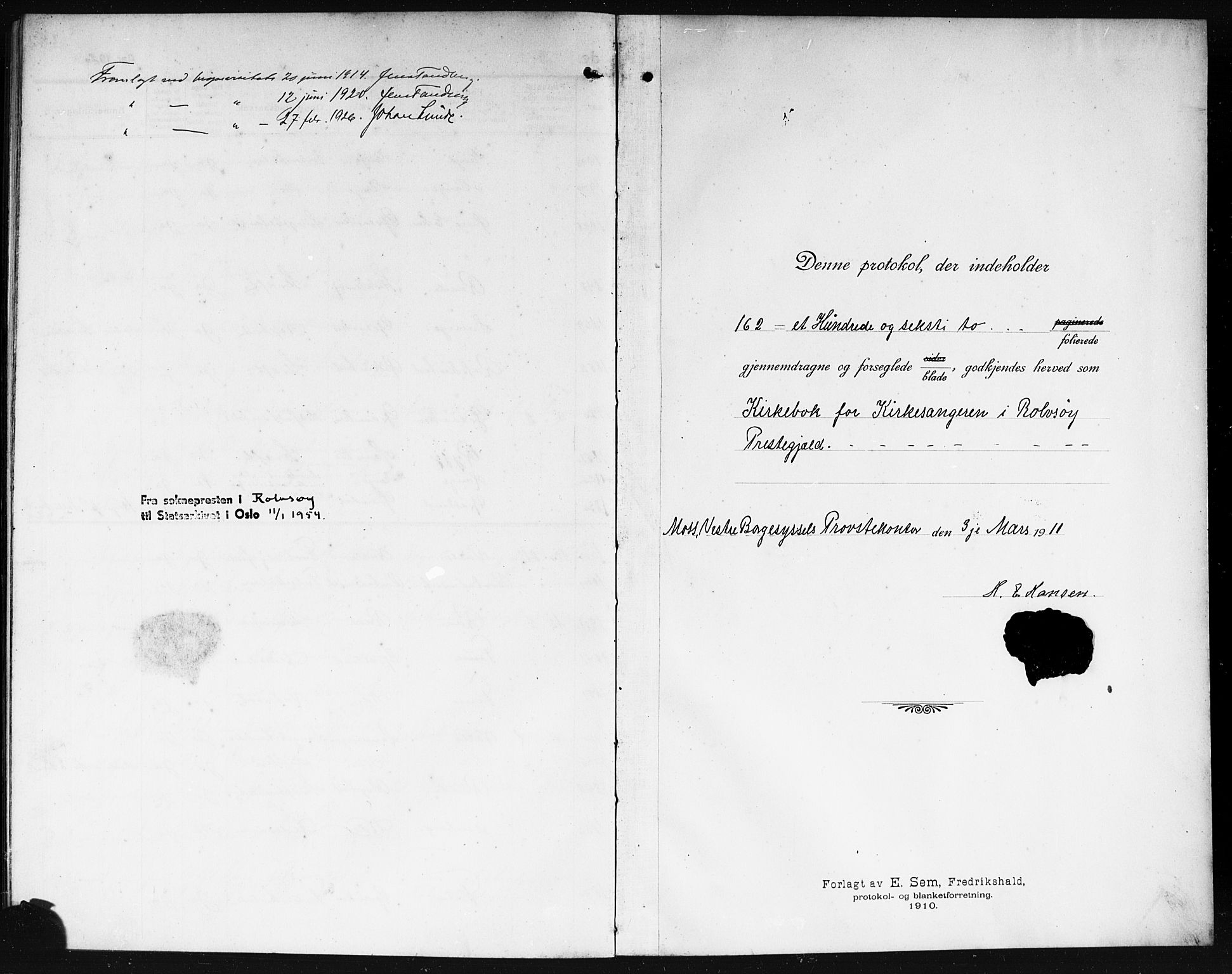 Rolvsøy prestekontor Kirkebøker, SAO/A-2004/G/Ga/L0001: Parish register (copy) no. 1, 1911-1920