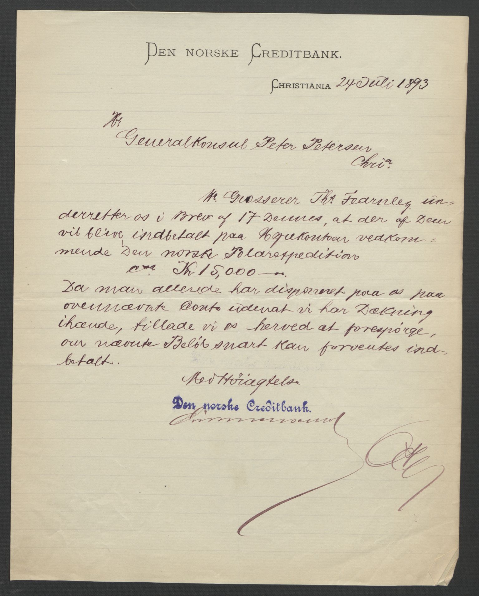 Arbeidskomitéen for Fridtjof Nansens polarekspedisjon, AV/RA-PA-0061/D/L0001/0005: Pengeinnsamlingen / Bidragslister med følgebrev, 1893, p. 7