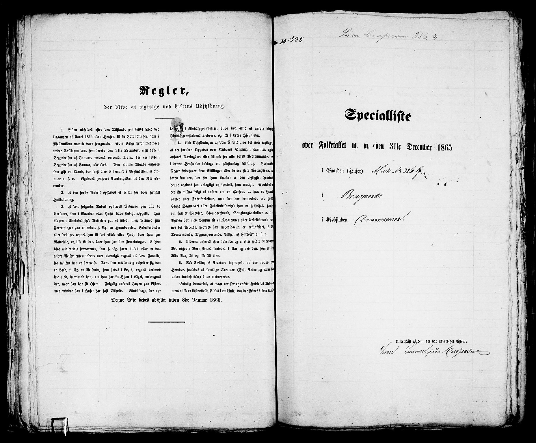 RA, 1865 census for Bragernes in Drammen, 1865, p. 709