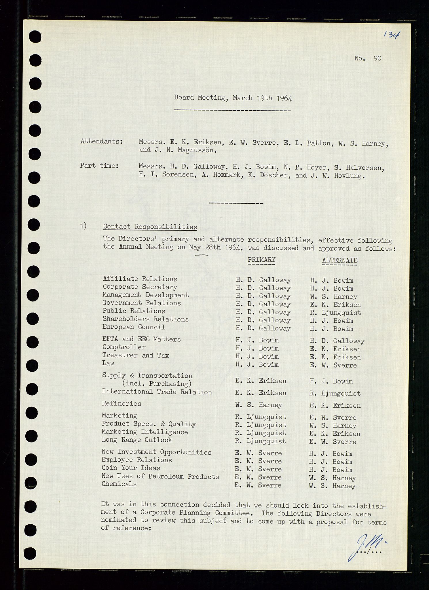 Pa 0982 - Esso Norge A/S, SAST/A-100448/A/Aa/L0001/0004: Den administrerende direksjon Board minutes (styrereferater) / Den administrerende direksjon Board minutes (styrereferater), 1963-1964, p. 127
