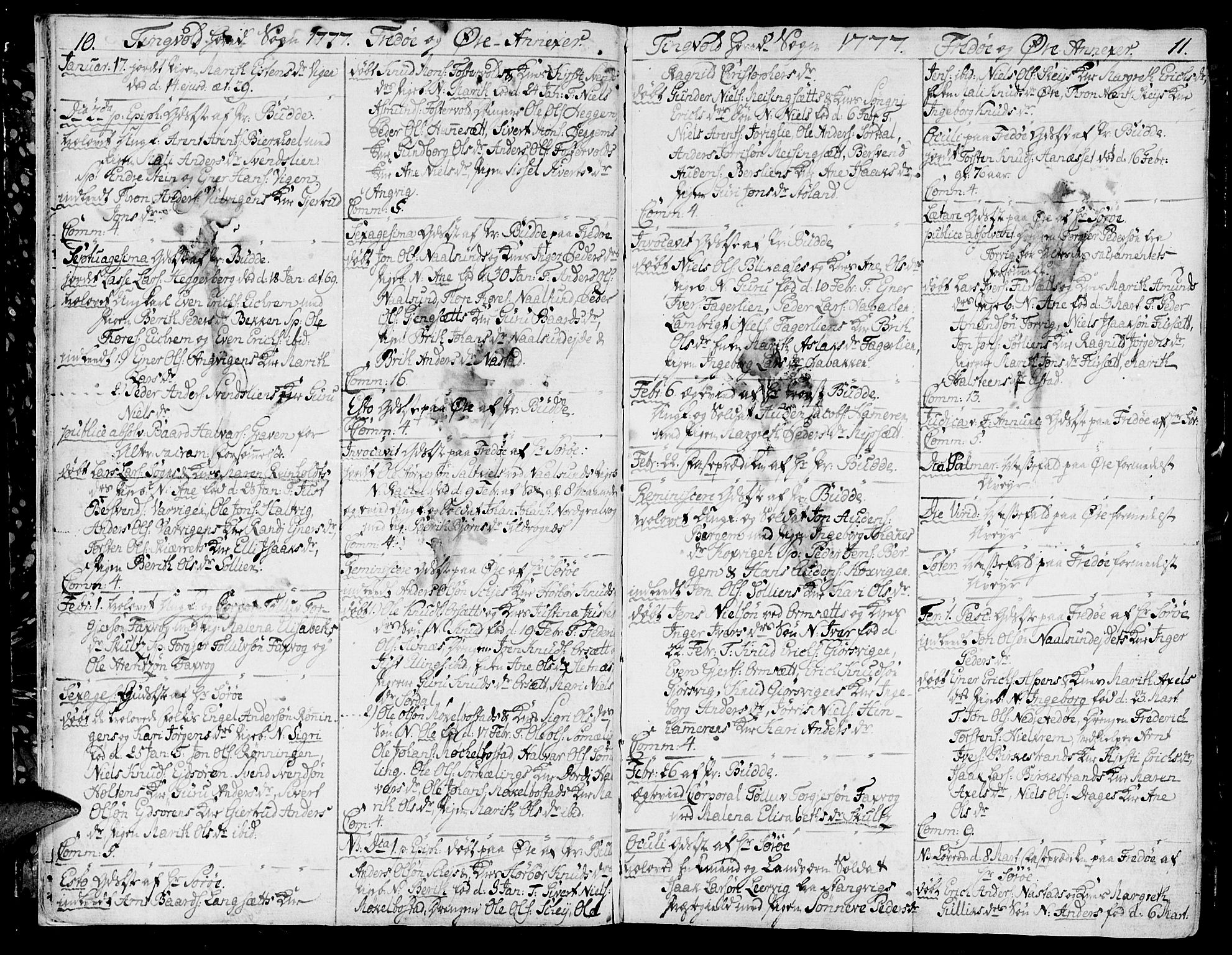 Ministerialprotokoller, klokkerbøker og fødselsregistre - Møre og Romsdal, AV/SAT-A-1454/586/L0980: Parish register (official) no. 586A06, 1776-1794, p. 10-11