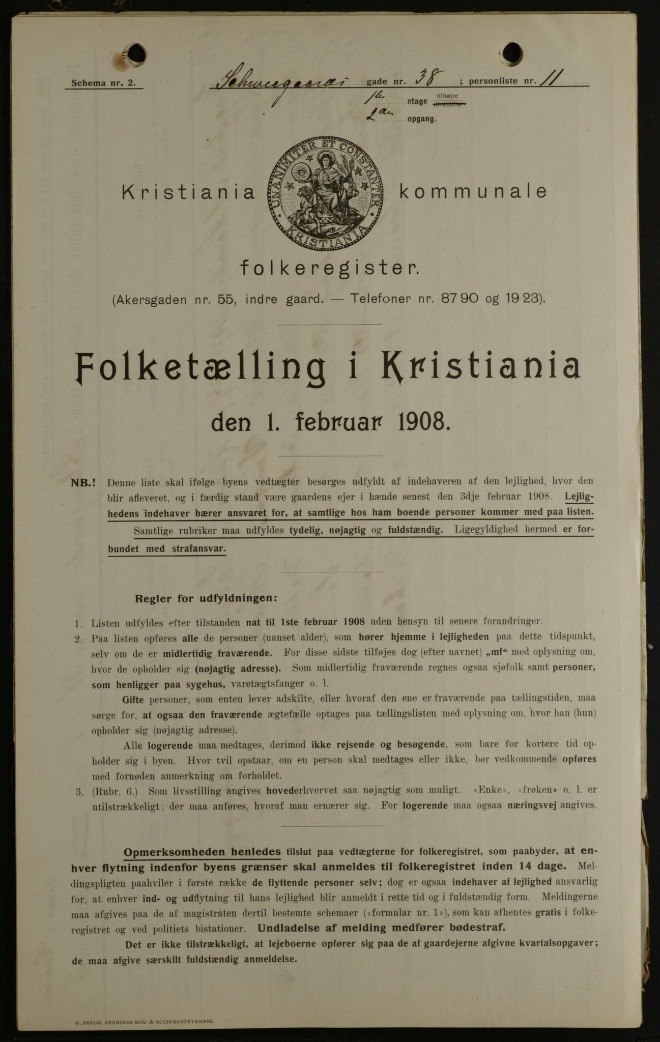 OBA, Municipal Census 1908 for Kristiania, 1908, p. 81832